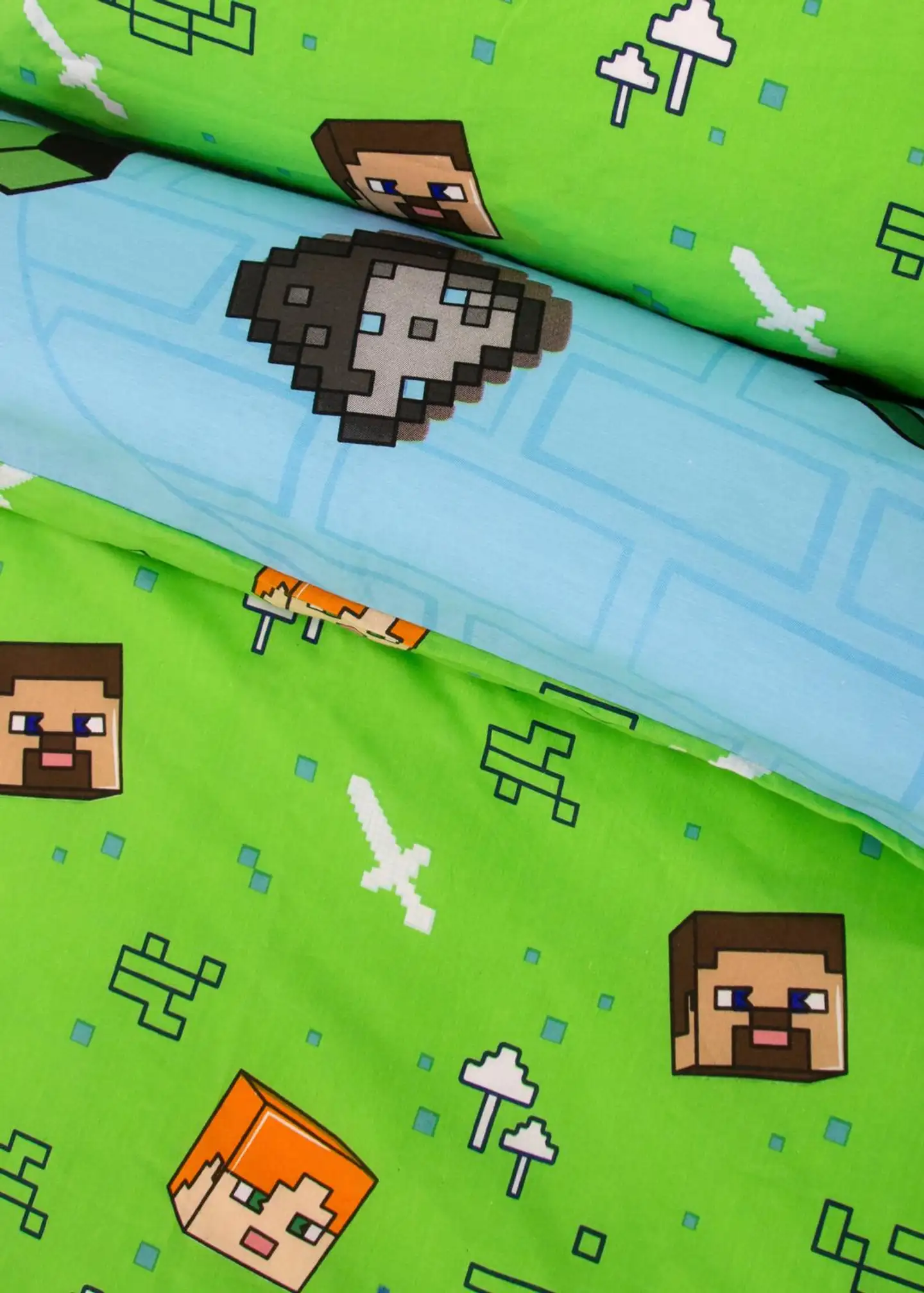 Lasten pussilakanasetti Minecraft 150x210 + 50x60 cm - 9