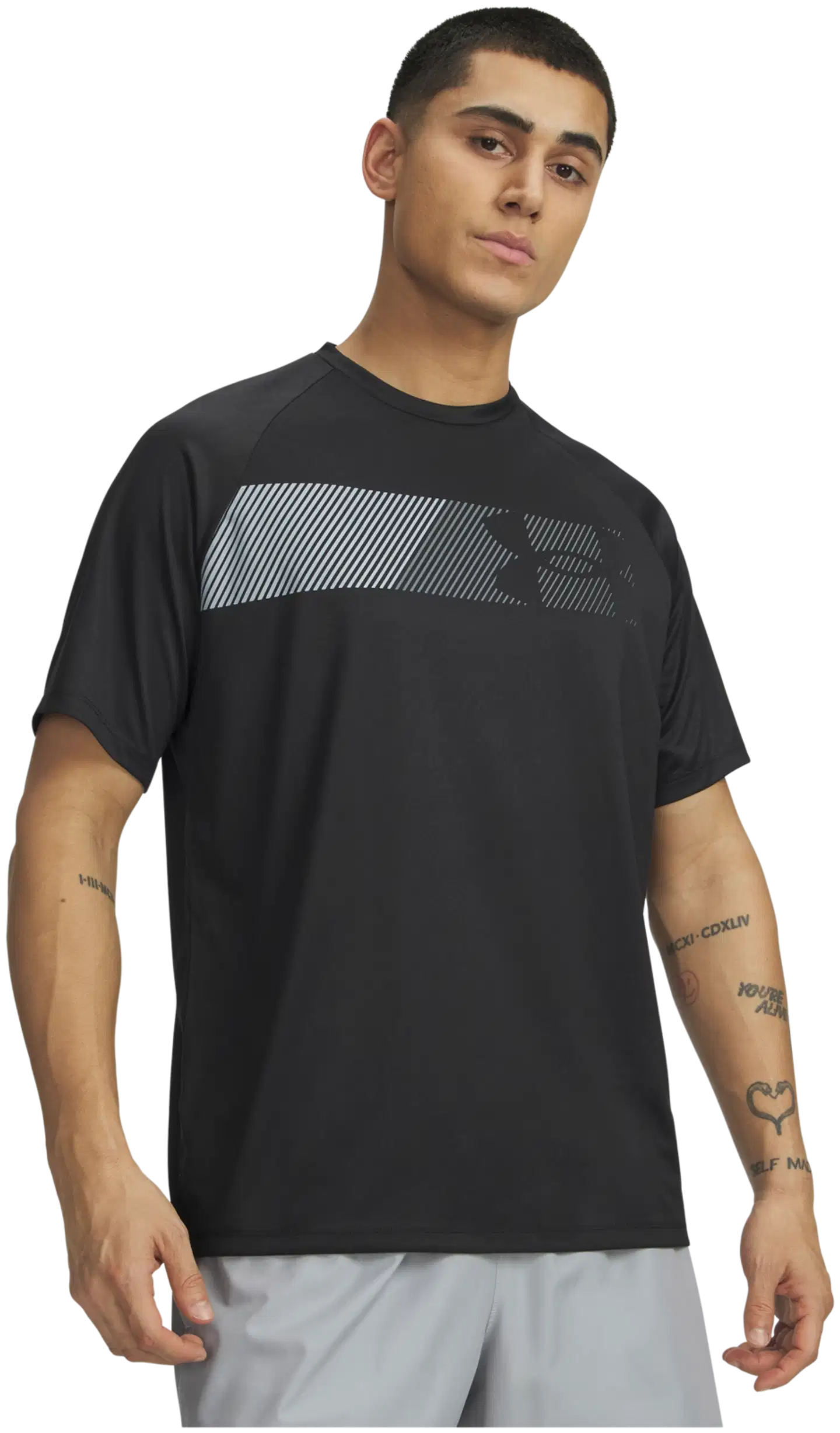 Under Armour miesten lyhythihainen treenipaita UA Tech Graphic Tee 6014733 - Black - 1