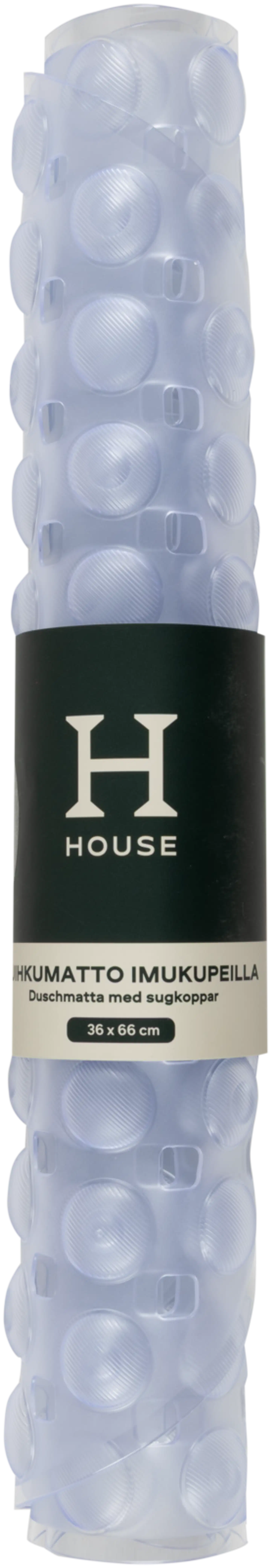House kylpyhuoneenmatto Nonslip ovaali 36x66 cm läpinäkyvä - 2