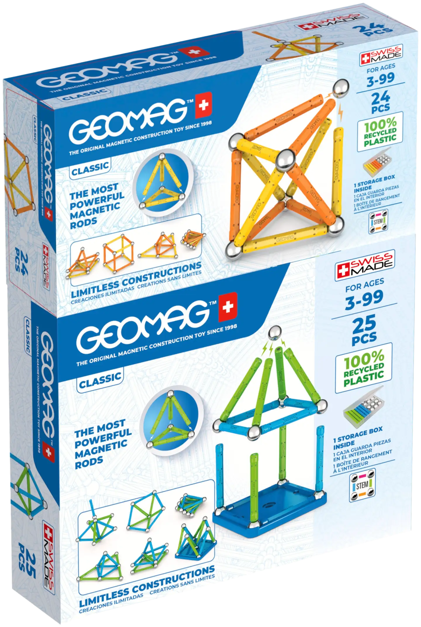 Geomag Classic Tuplapakkaus -magneettirakennussetti 49 osaa