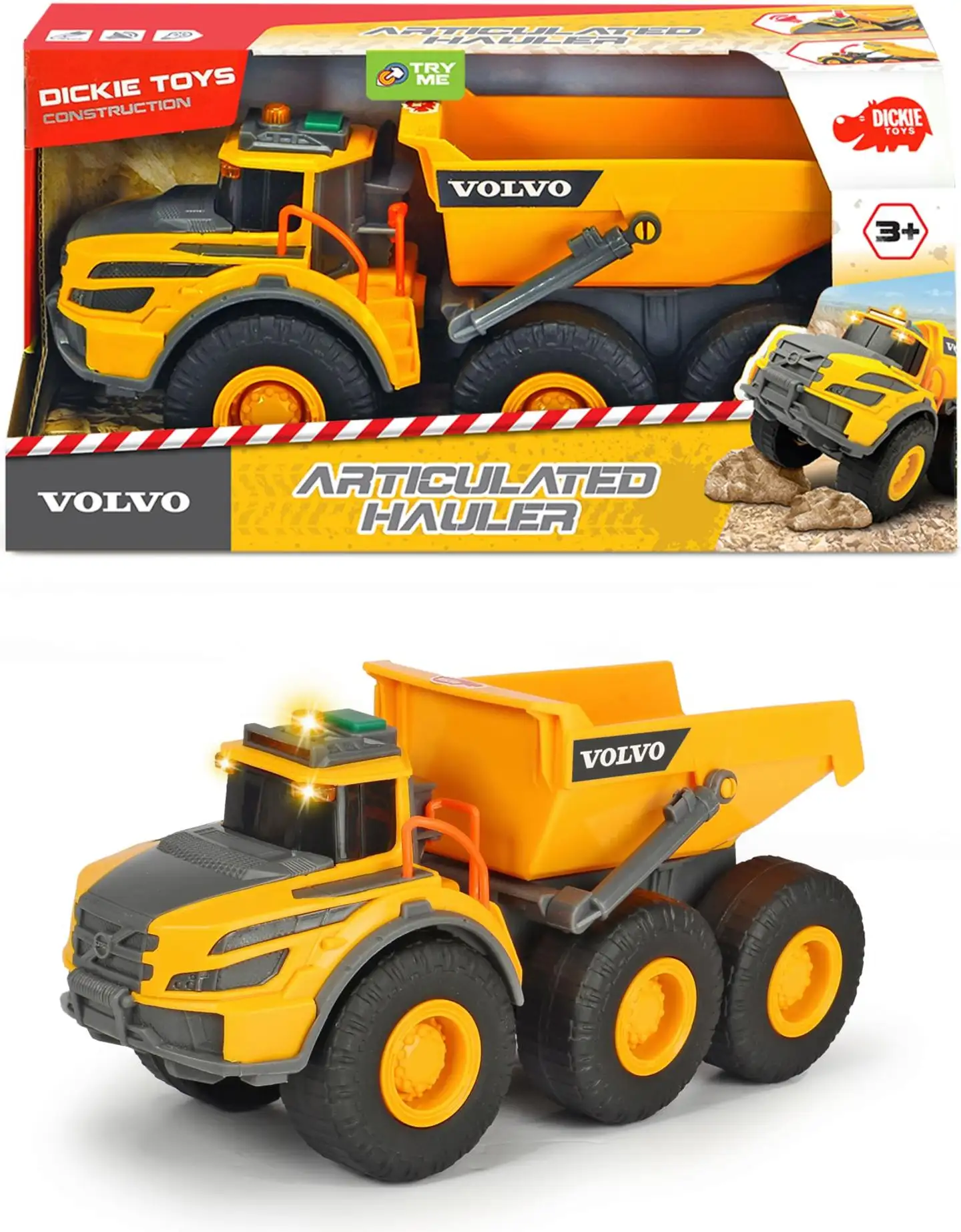 Dickie Toys Volvo työmaa-ajoneuvo, 3 erilaista - 5