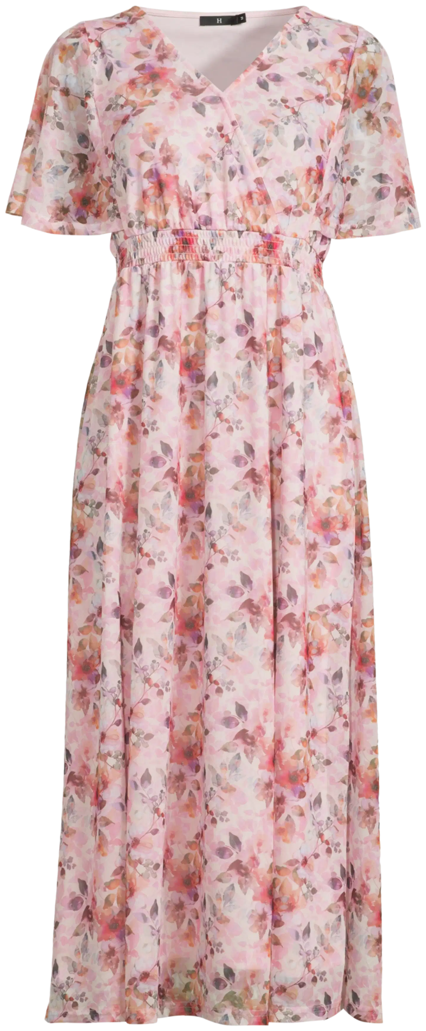 House naisten juhlamekko mesh 218H261743 - Pink AOP - 2