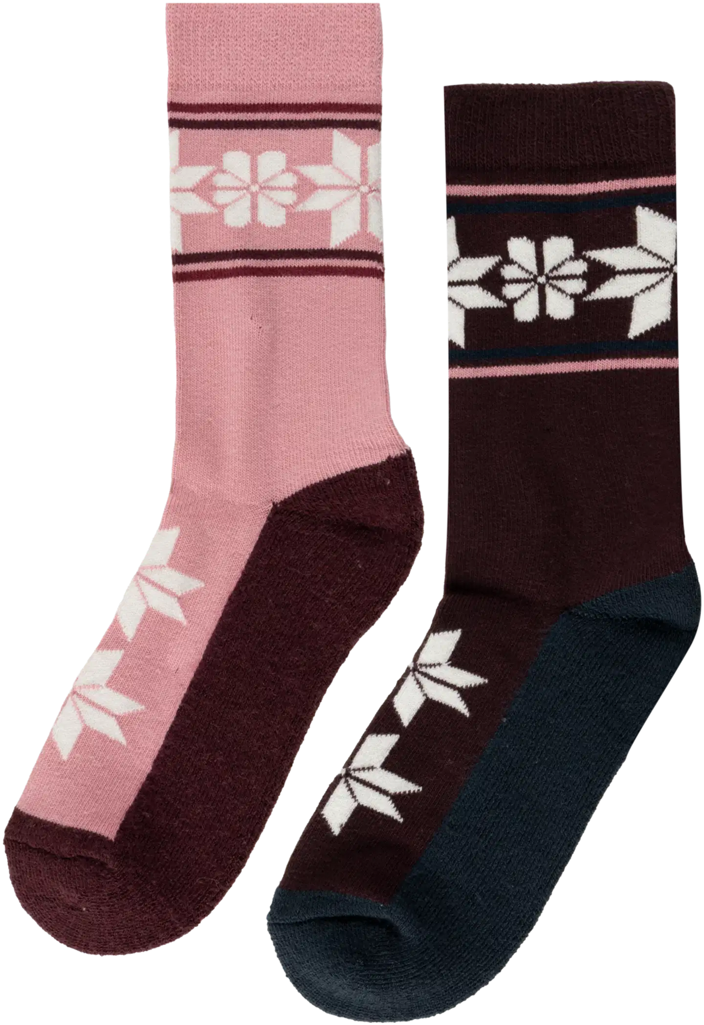 House naisten villapohjasukat 214H322614 2-pack - Pink/wine - 2