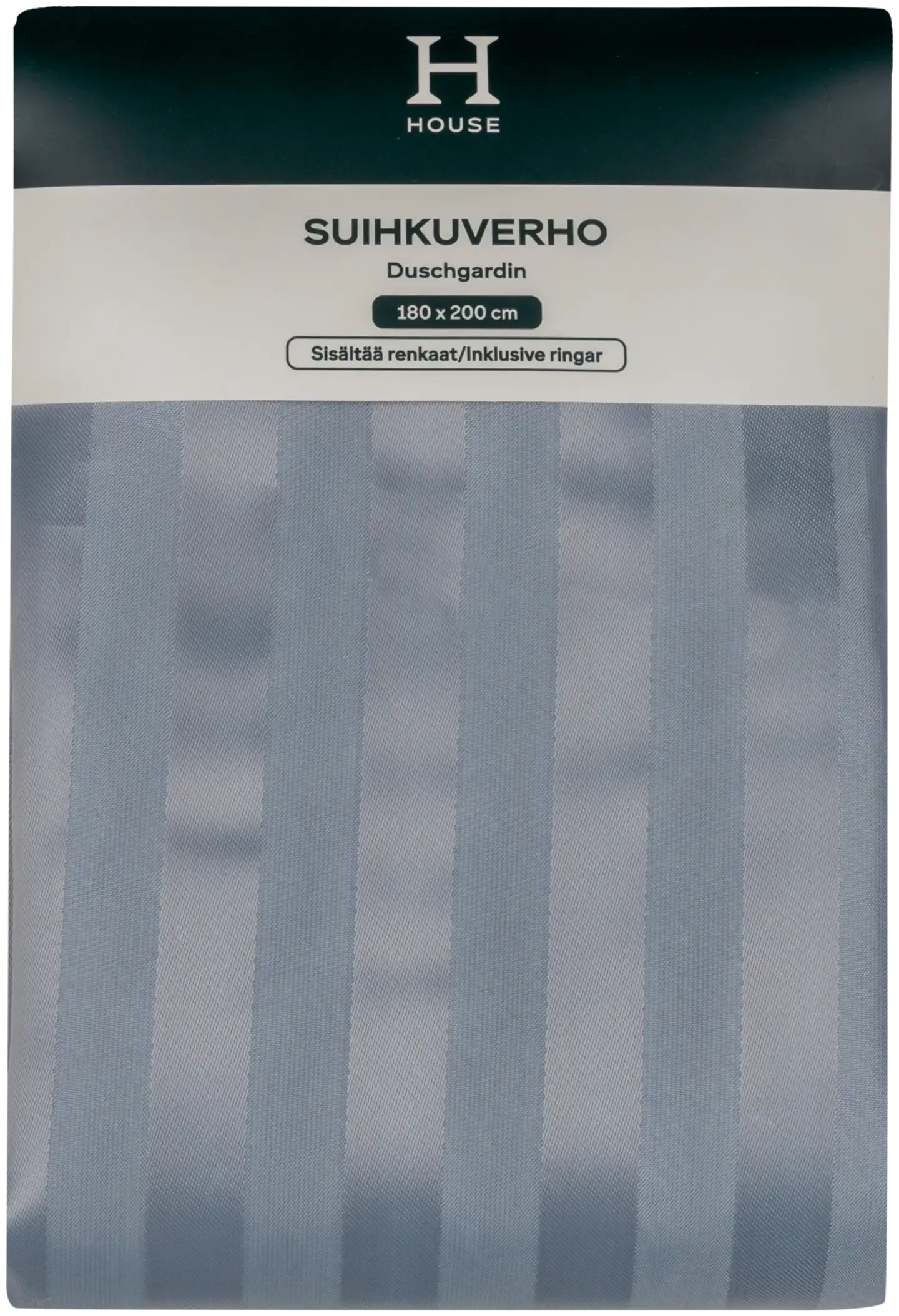 House suihkuverho Stripe 180x200 cm, tummanharmaa - 3