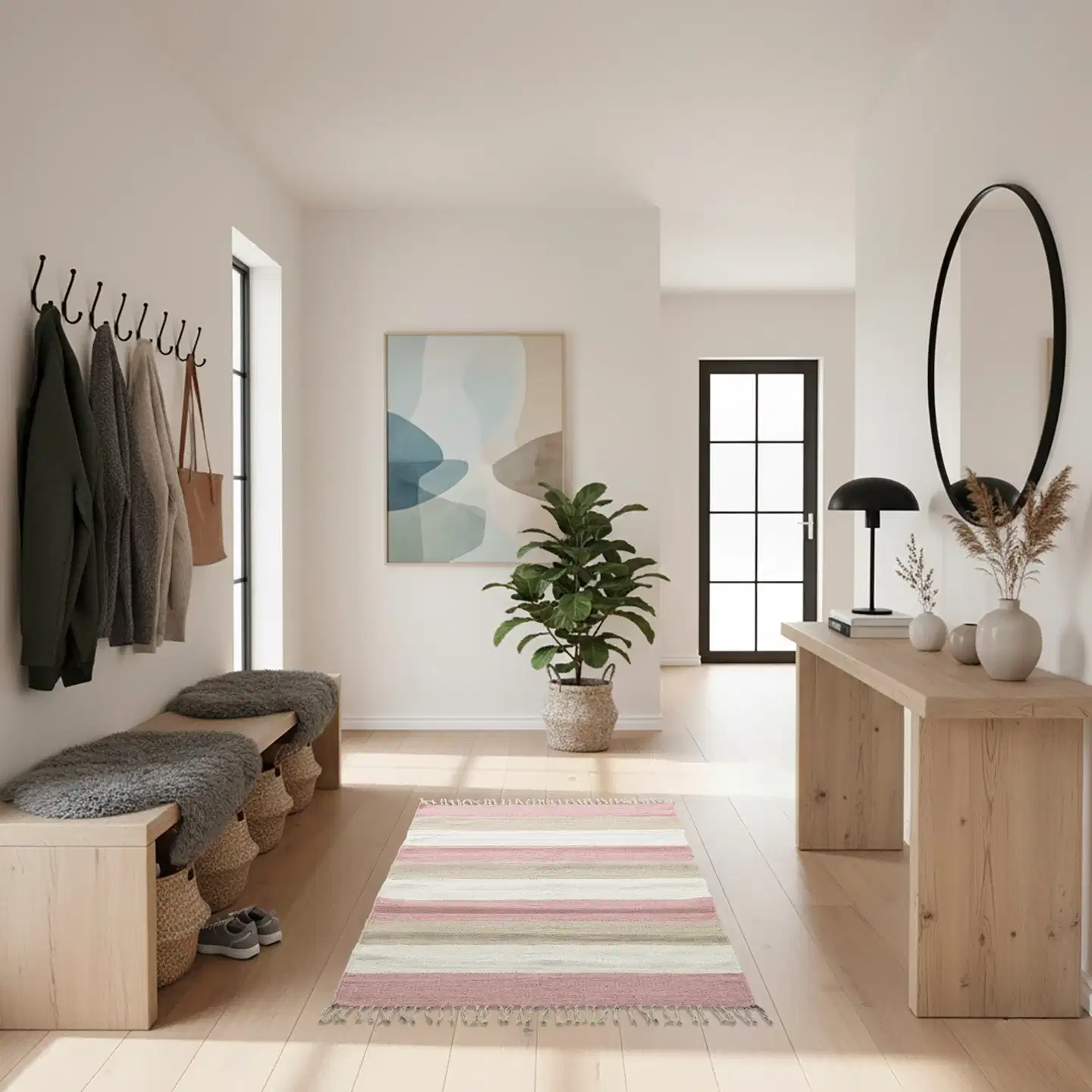 House puuvillamatto Liina 90x150 cm roosa/l.valkoinen/greige - 4