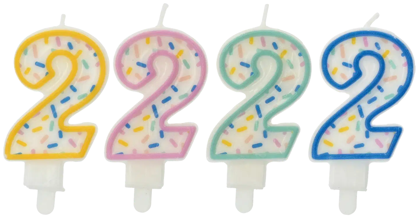 Numerokynttilä 2 pilkullinen