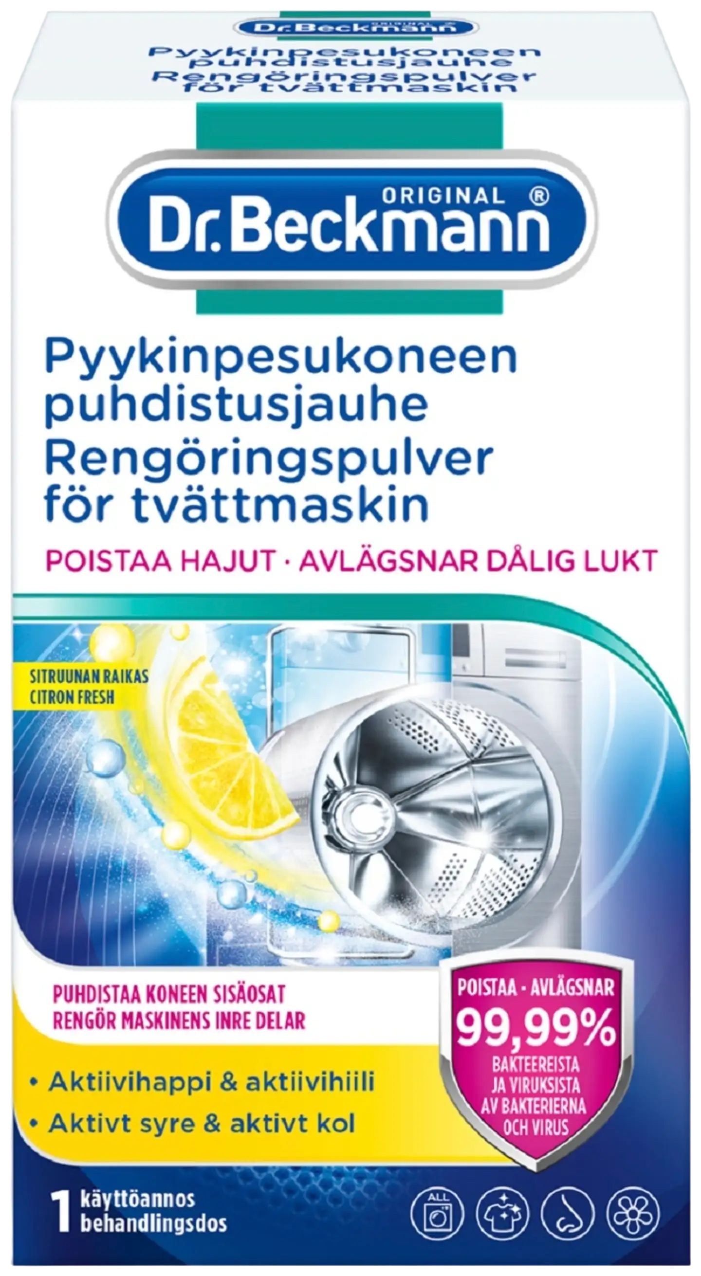 Dr Beckmann 250g Pyykinpesukoneen puhdistusjauhe