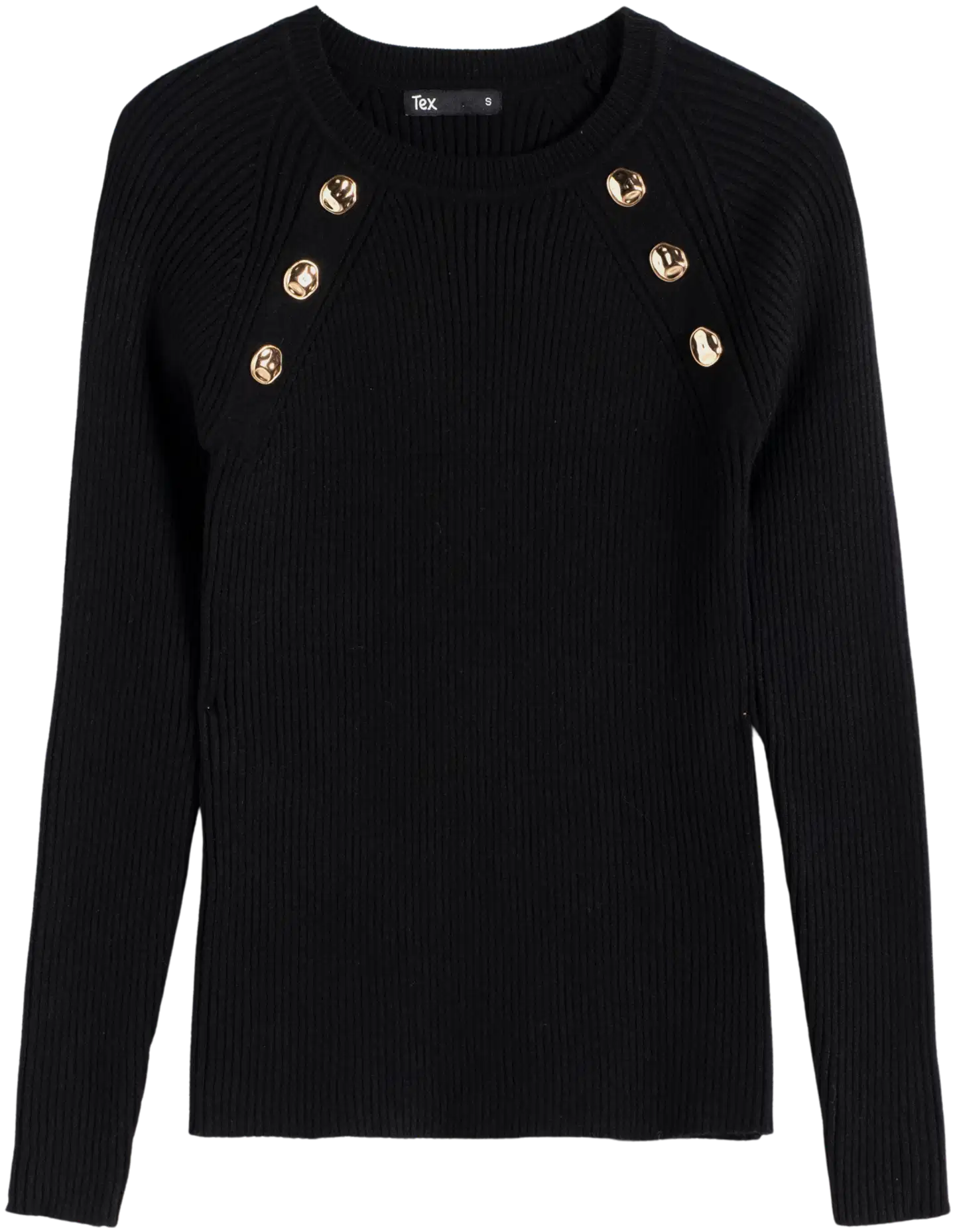 TEX naisten neulepusero I292929 - BLACK 1 - 4