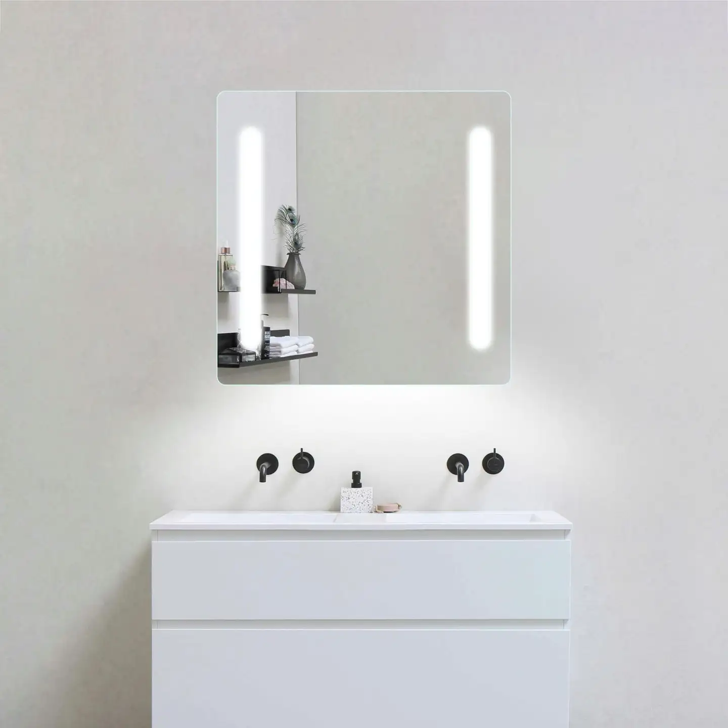 Tammiholma valopeili CORK pistorasioilla 60x60 cm - 3