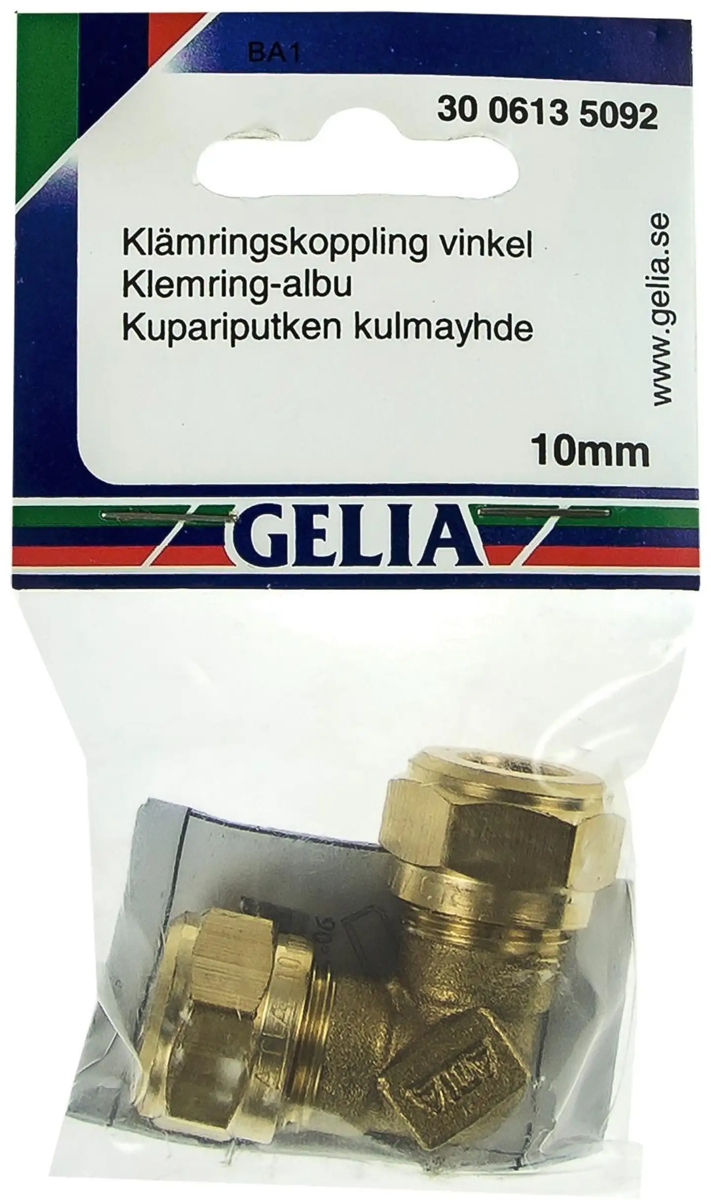 Gelia puserrusliitin kulma 10mm