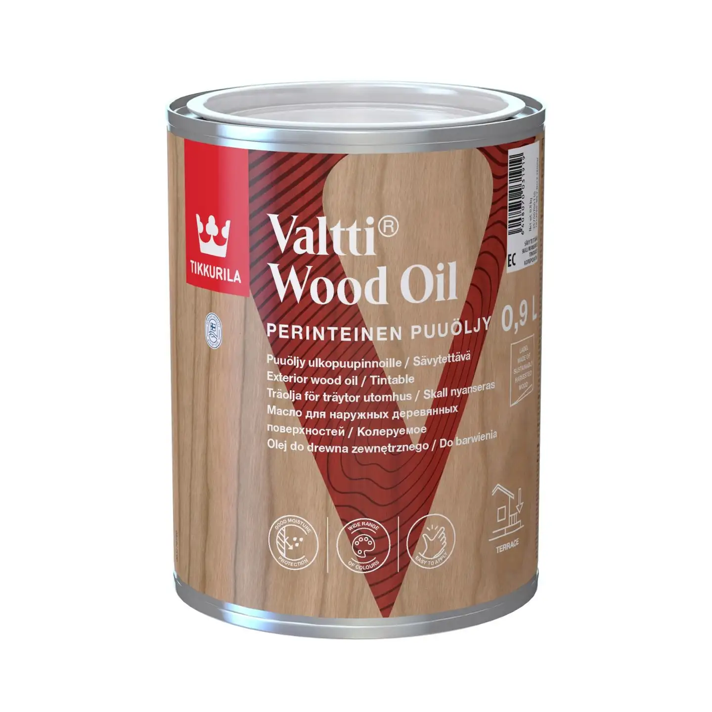 Tikkurila puuöljy Valtti Wood Oil 0,9 l EC sävytettävä