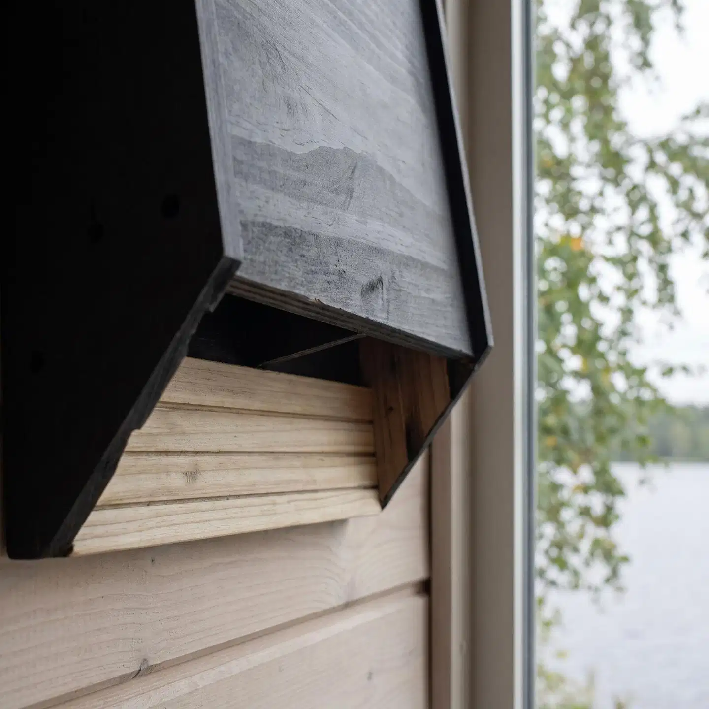 WildYard Big Bat Box lepakkopönttö, 2 kammiota, setripuu, musta - 3