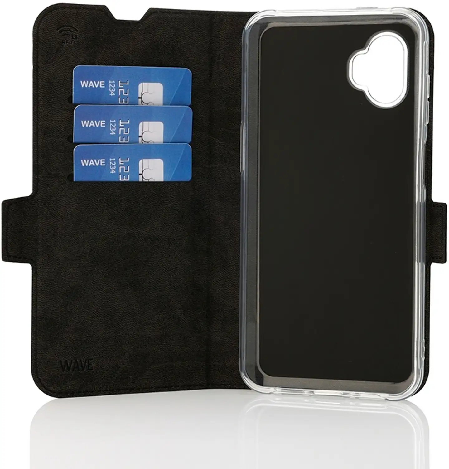 Wave Book Case, Samsung Galaxy Xcover7 Pro, Musta - 3
