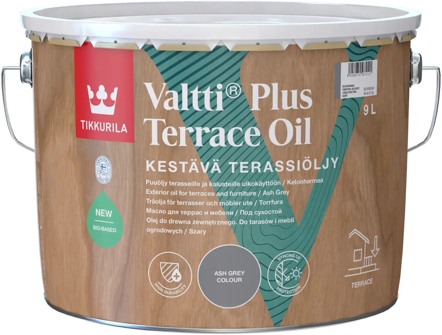 Tikkurila terassiöljy Valtti Plus Terrace Oil 9 l kelonharmaa