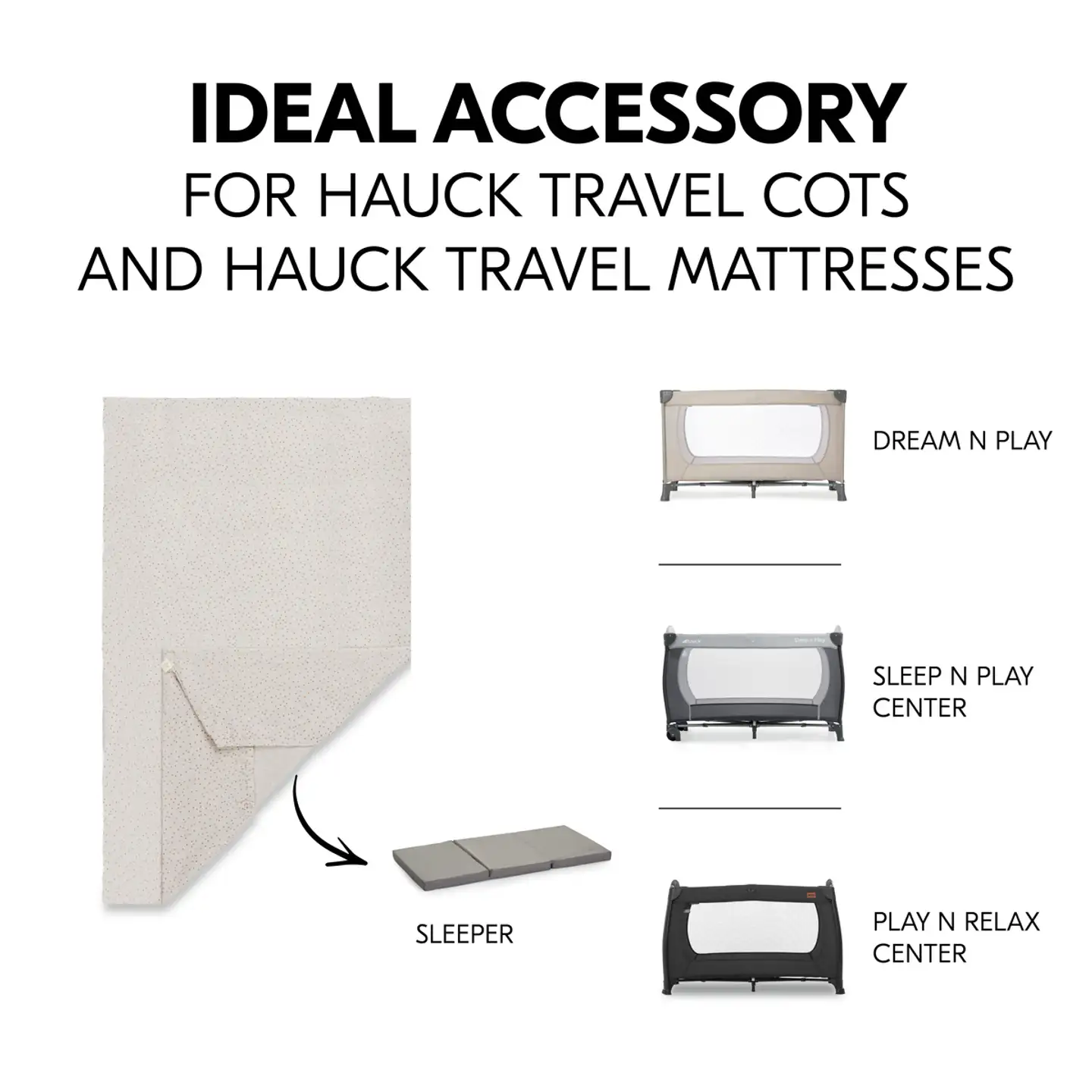 Hauck lakana matkasänkyyn Travel 60x120 cm pistekuvio beige - 10