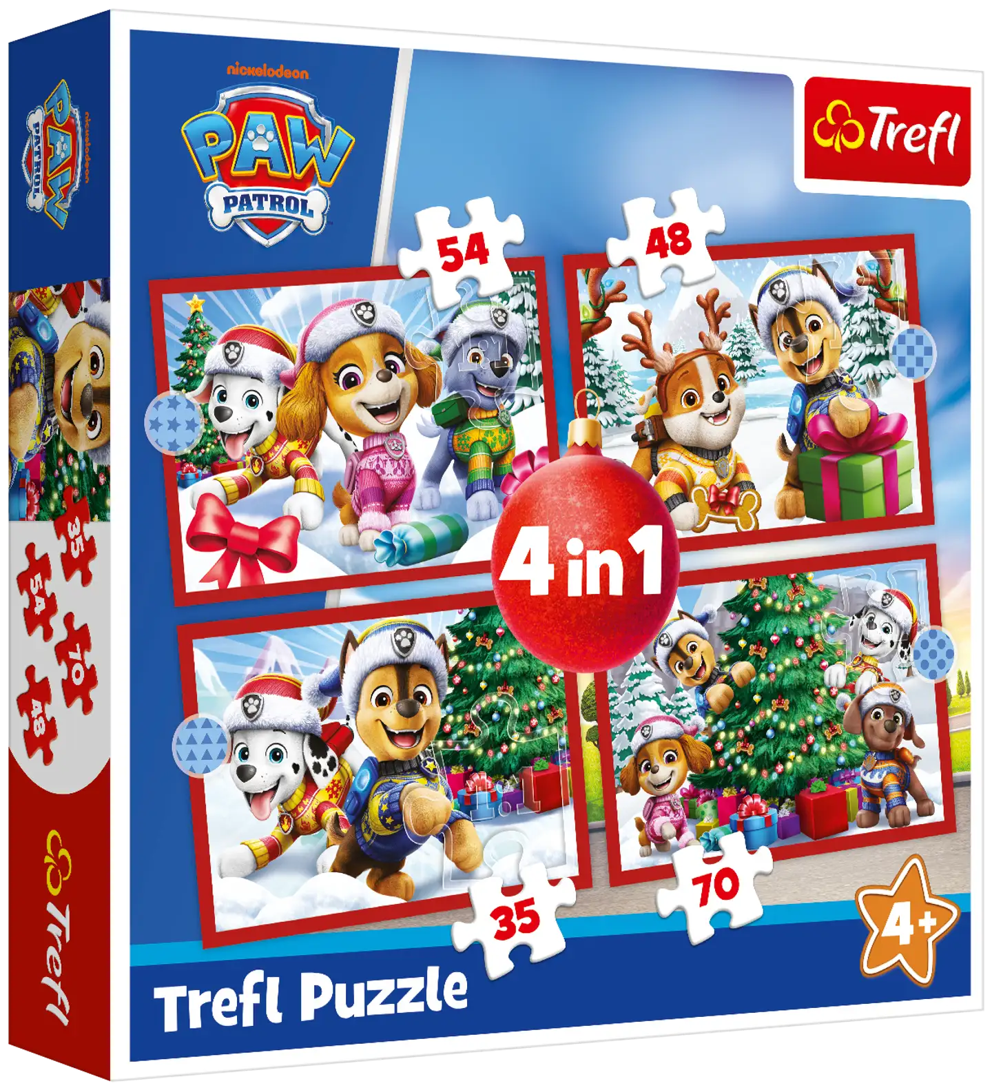 Trefl Paw Patrol joulupalapeli, palapelisetti 4 in 1