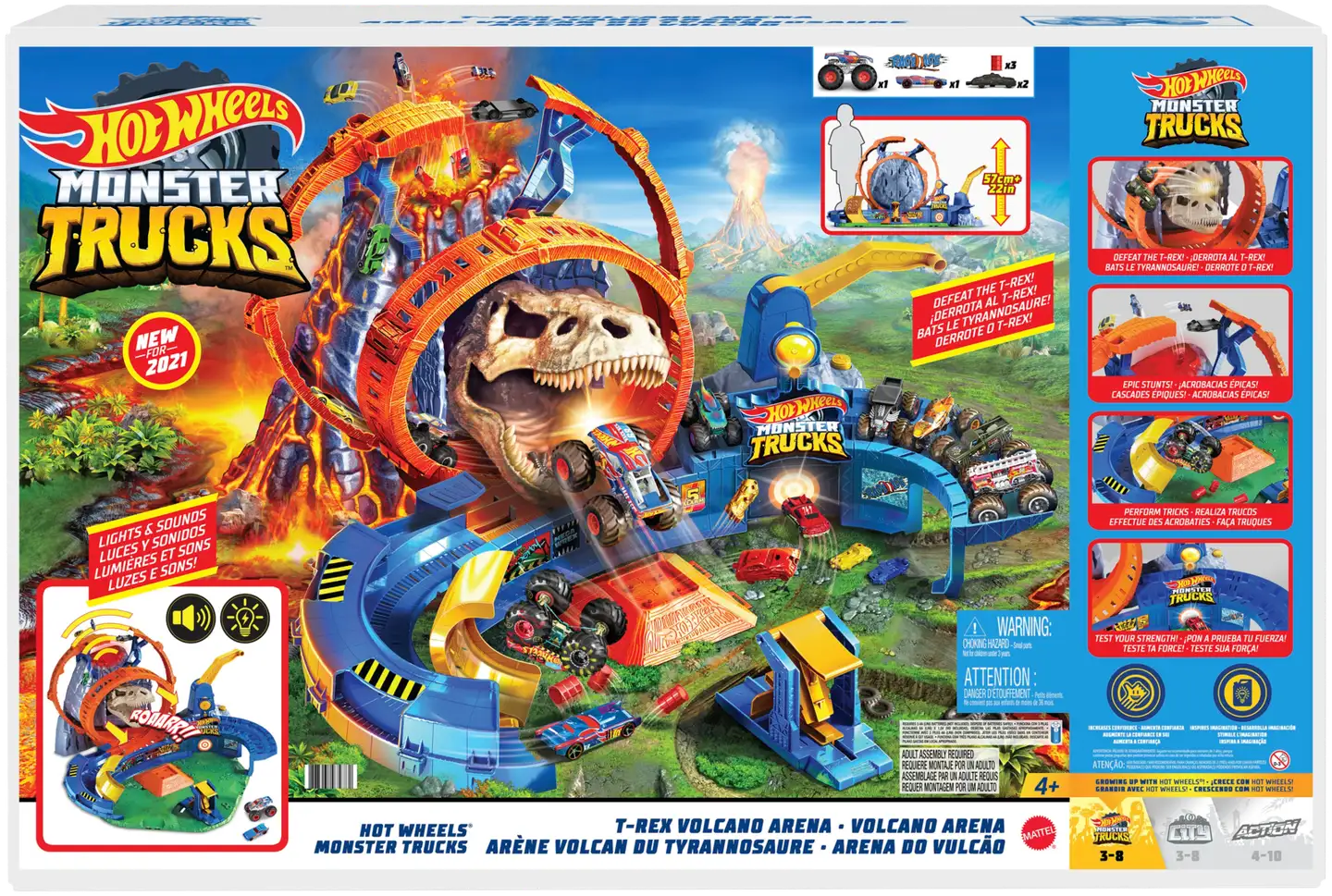 Hot Wheels Monster Trucks Volcano Arena -leikkisetti - 1