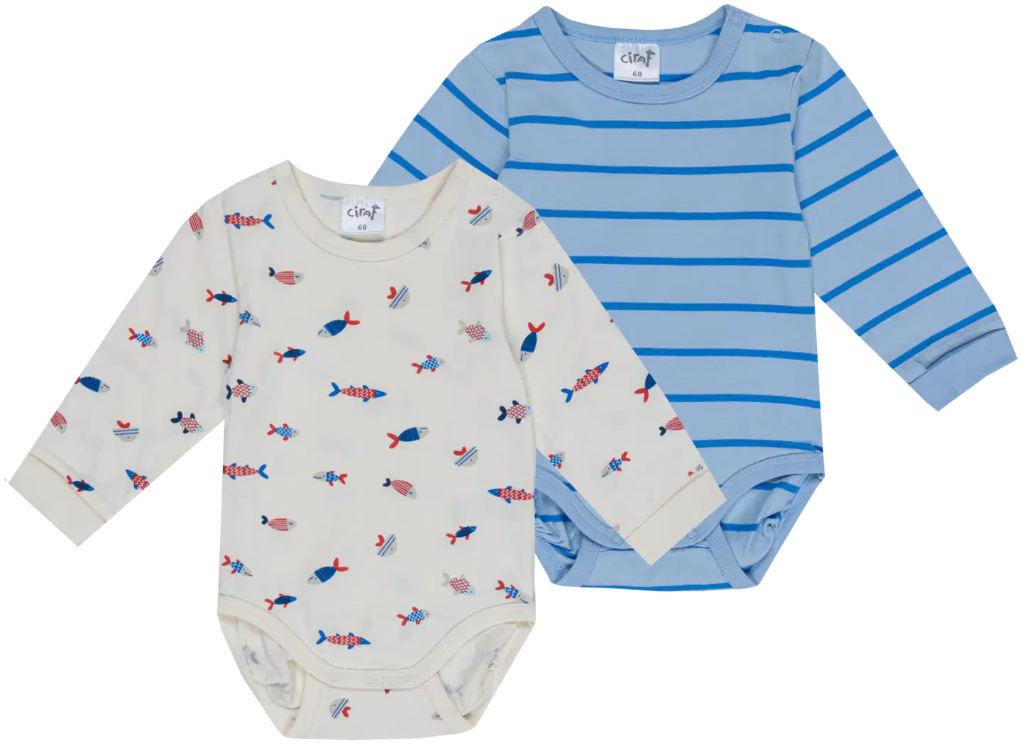 Ciraf vauvojen body Meriseikkailu 250B260440 2-pack - 11-0103tcx egret - 1