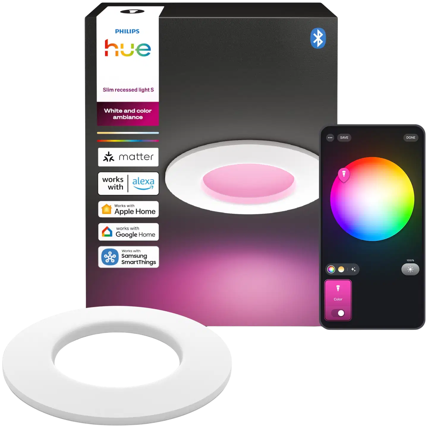 Philips Hue alasvalo 90mm valkoinen - 1