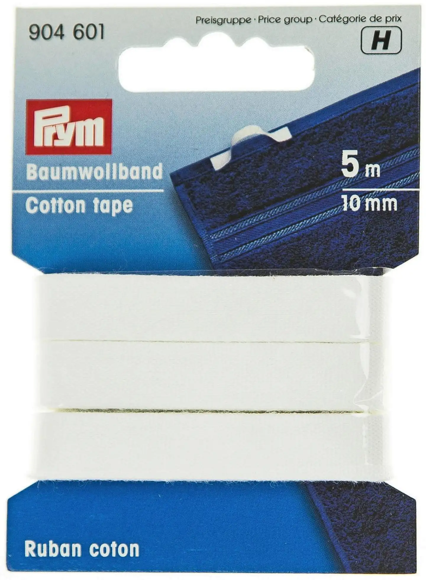 Prym kanttinauha puuvilla 10mm 5m valkoinen - 1