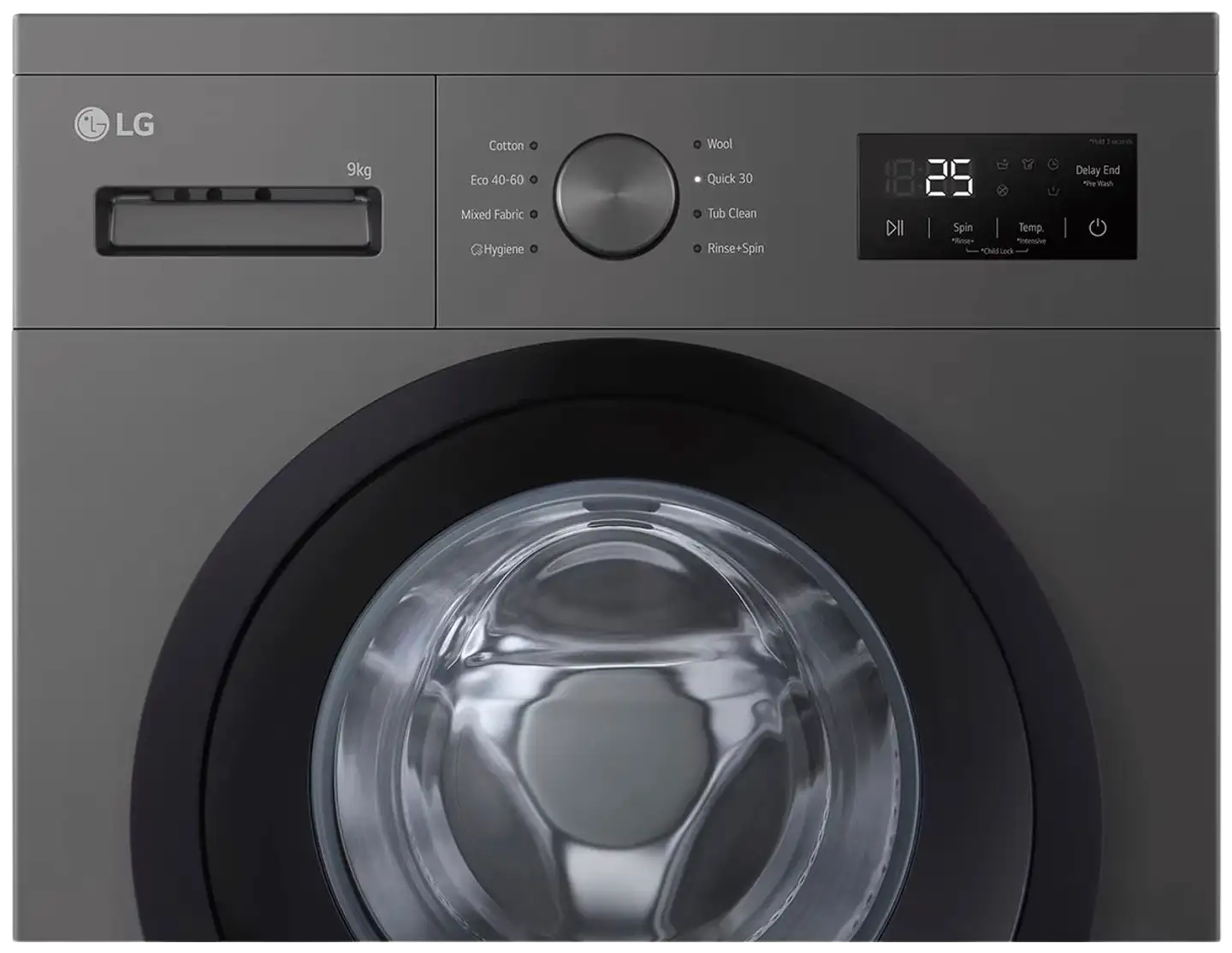 LG edestä täytettävä pyykinpesukone F4A1009NDK, 9kg, tumma harmaa - 4