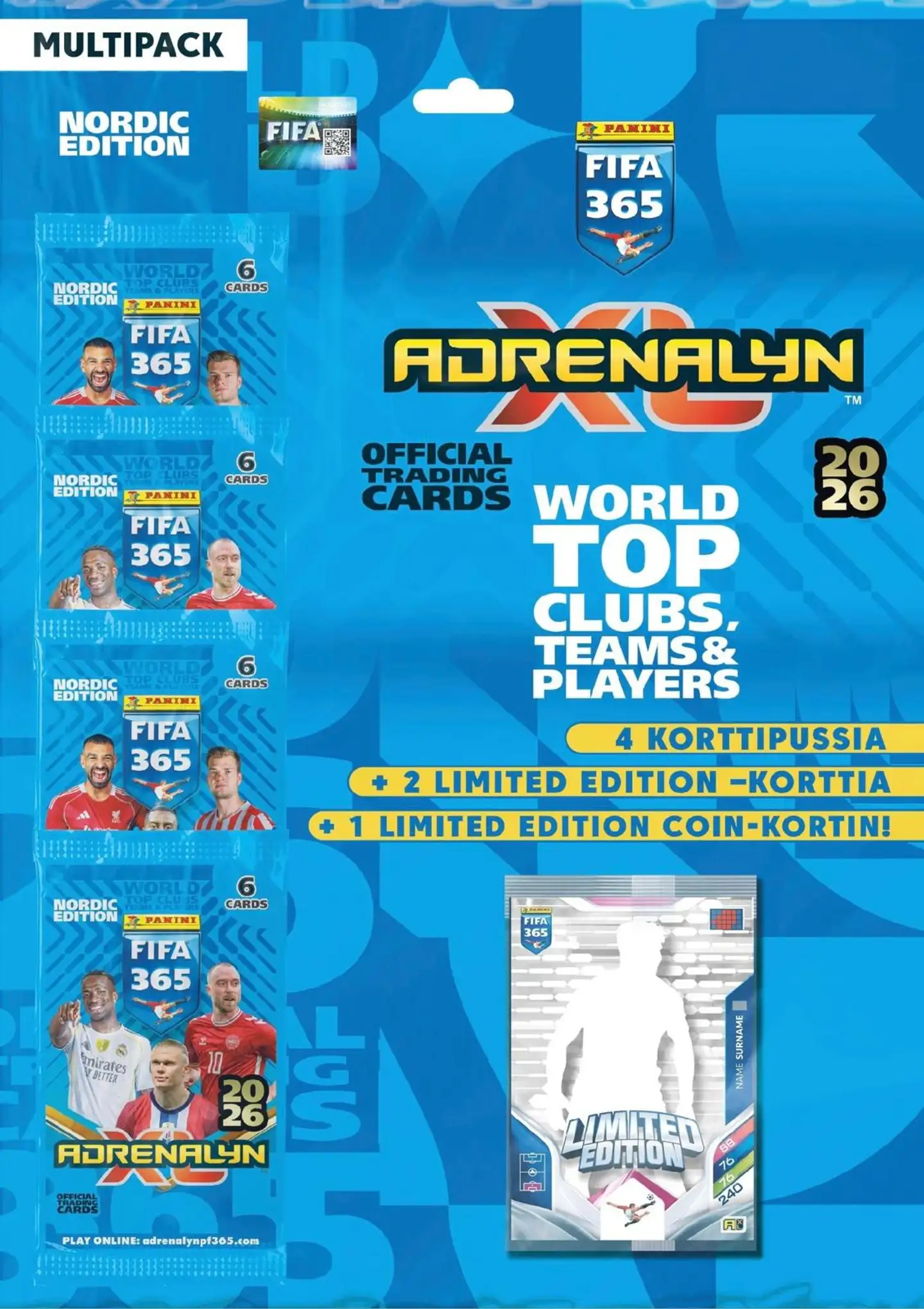 Panini Fifa 365 Adrenalyn XL -Multipack 2026 Nordic Edition keräilykortit