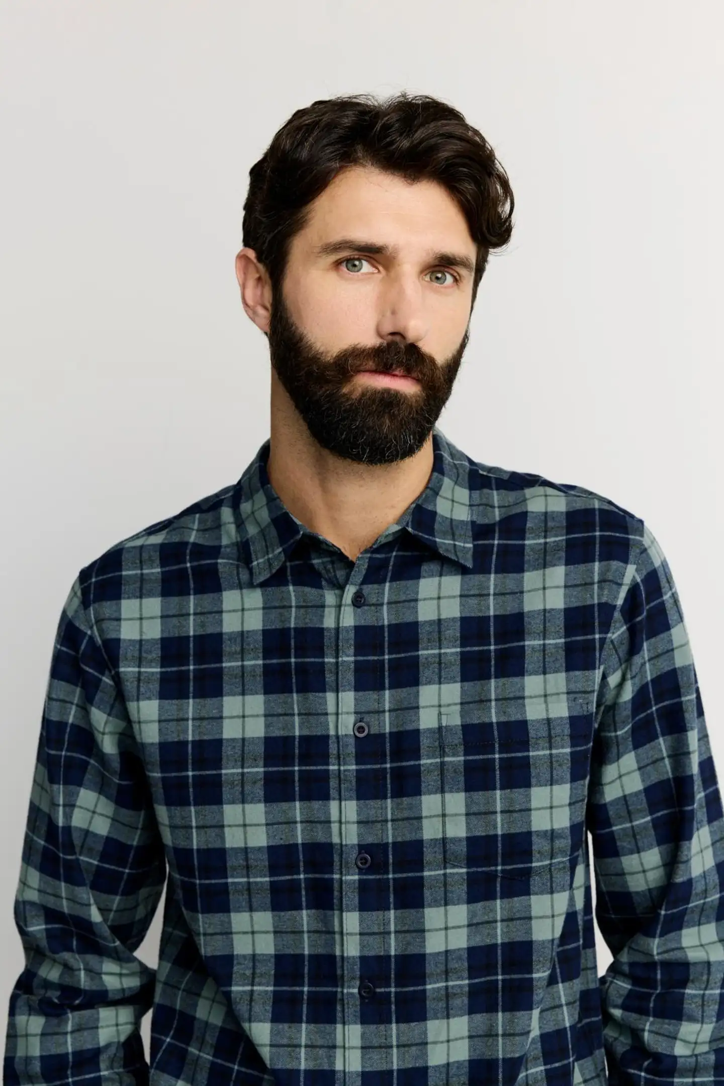 Finlayson miesten kauluspaita Tartaani - Green check - 7