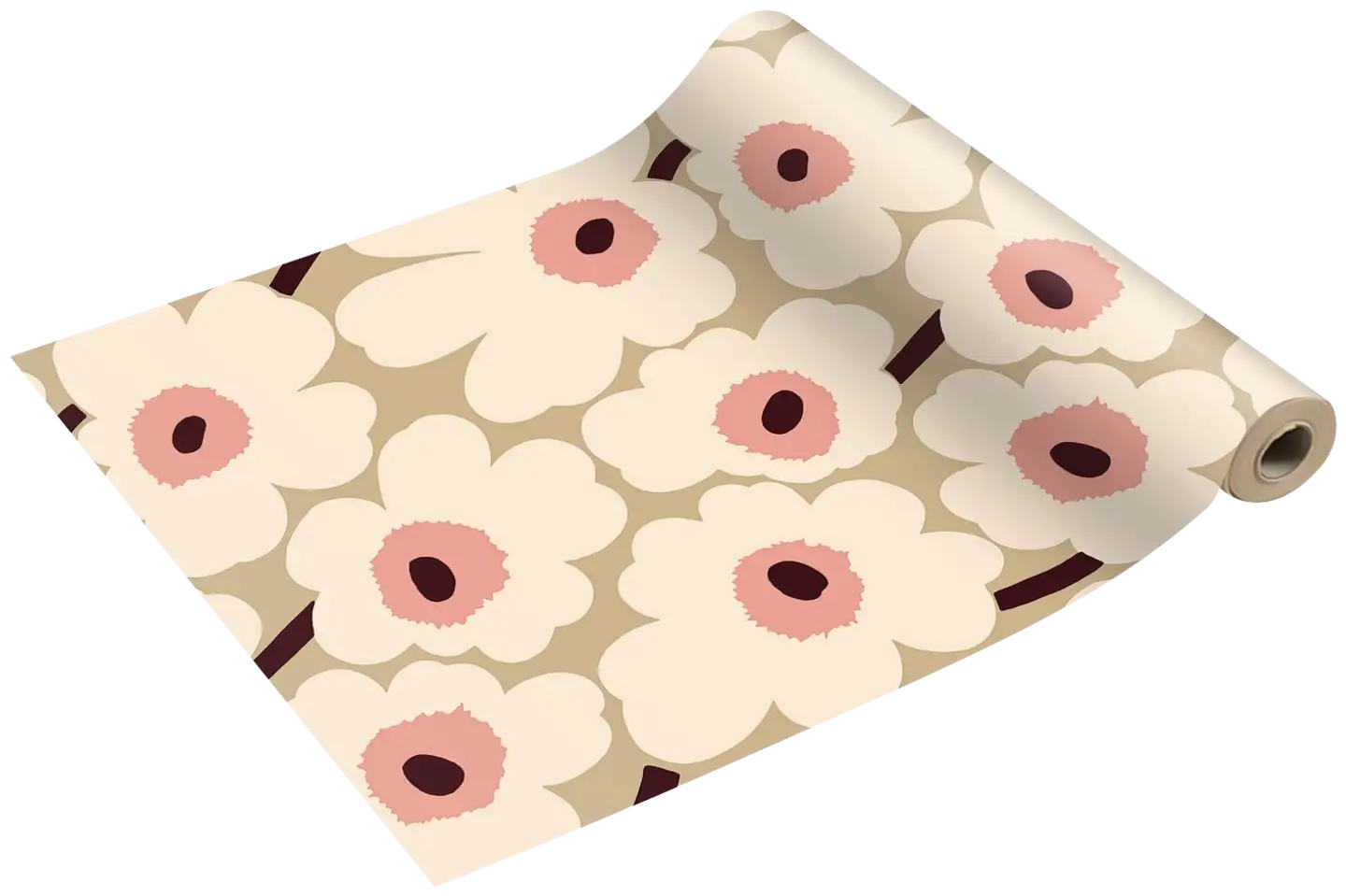 Marimekko Unikko beigeroosa kaitaliina 1kpl/0,4x4,8m
