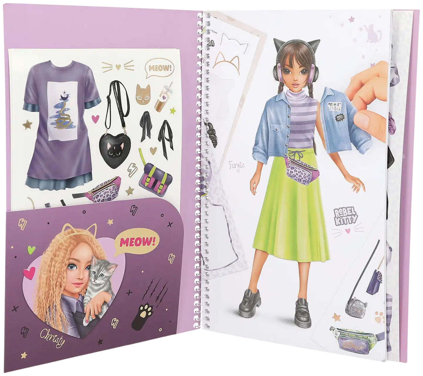 TOPModel tarrakirja Dress Me Up iso REBEL KITTY - 2