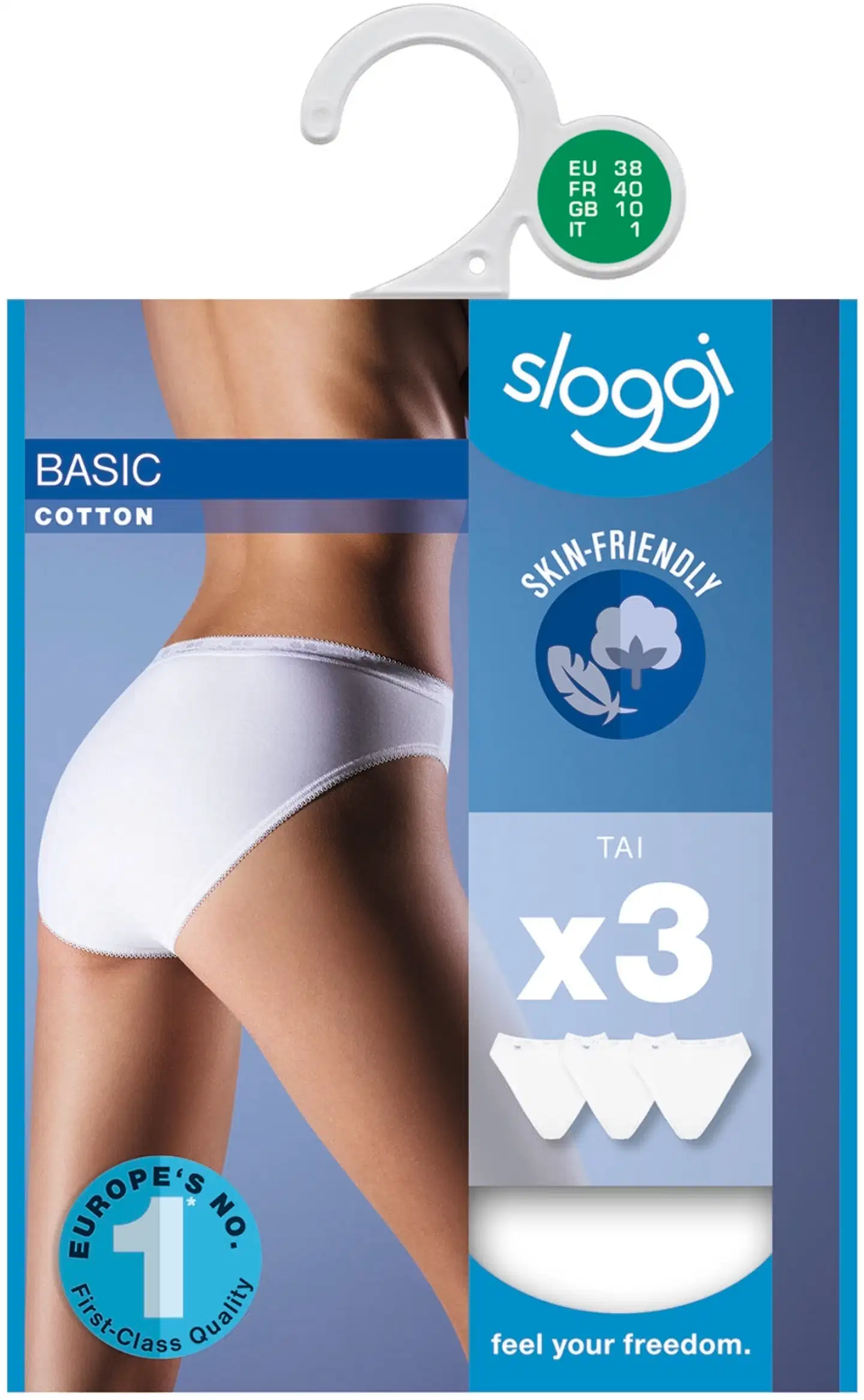 Sloggi Basic Tai naisten alushousut 3-pack - Valkoinen - 2