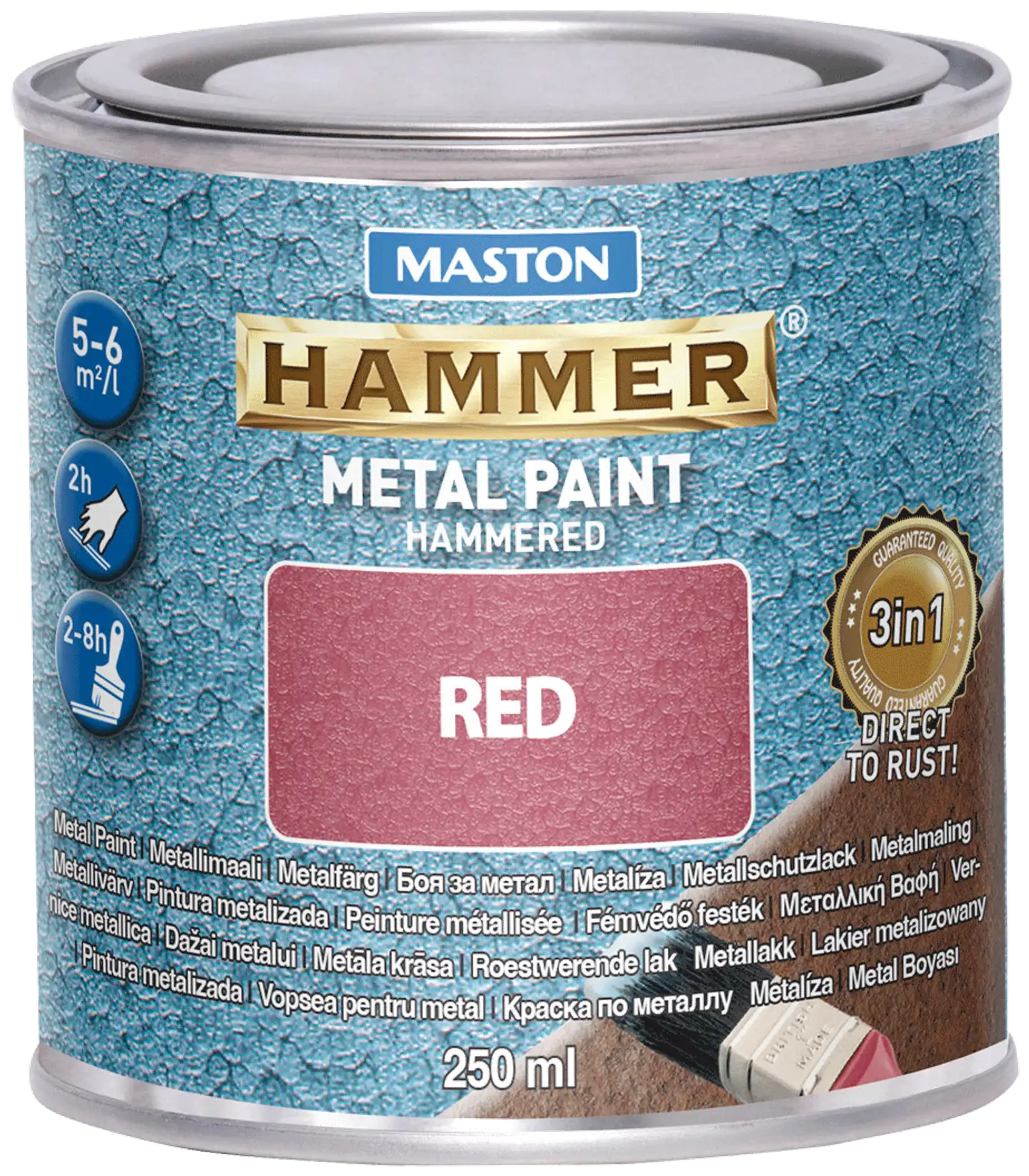 Maston metallimaali Hammer Vasaralakka punainen 250 ml - 1