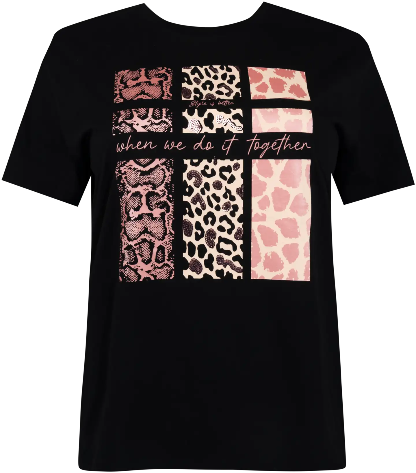 House naisten T-paita 213HP09120, D-mitoitus - Black Print - 1