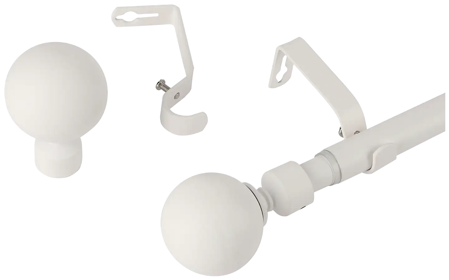 Ihanin verhotanko Mira mattavalkoinen 160-310cm 16/19mm - 2