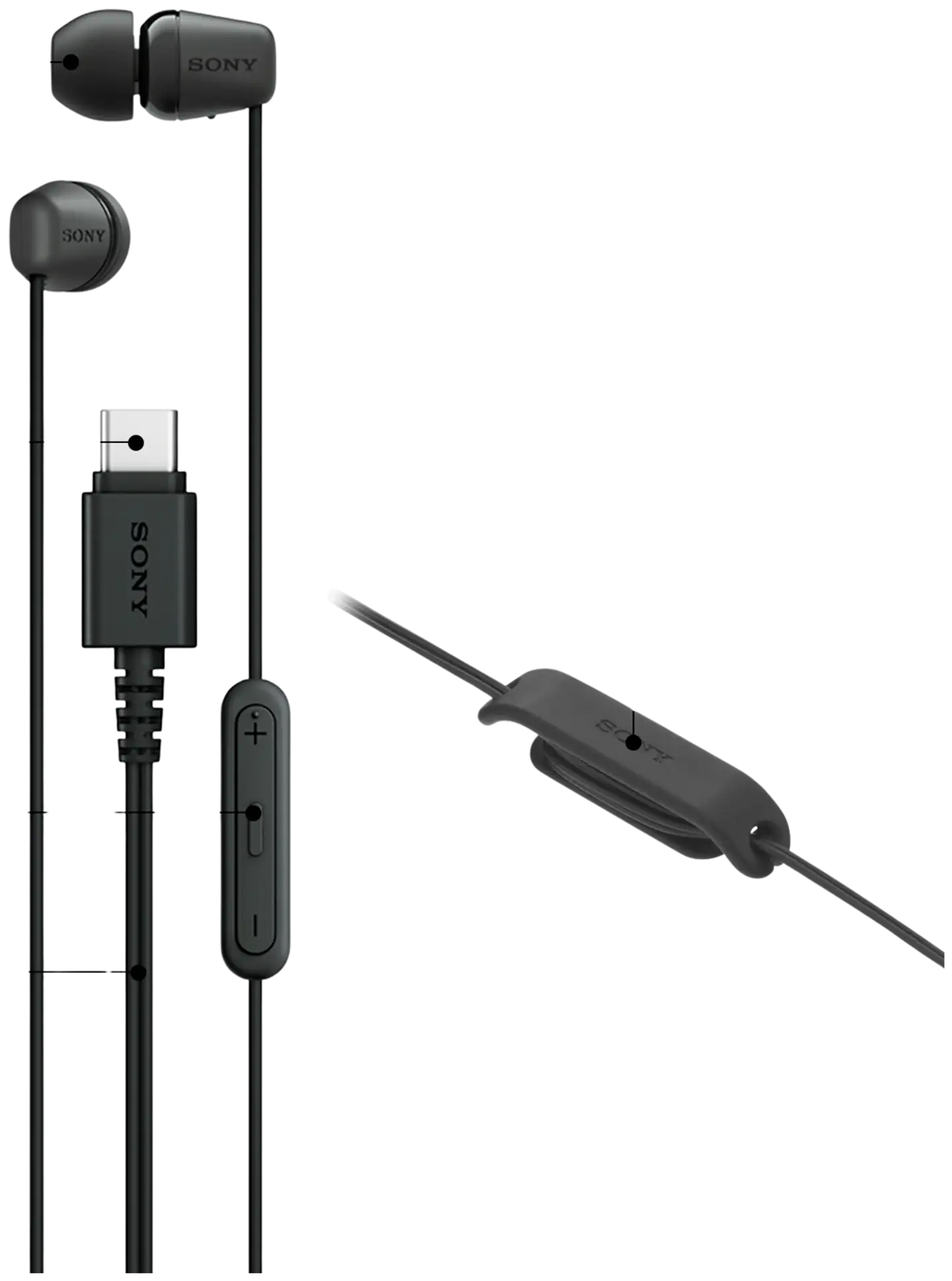 Sony langalliset nappikuulokkeet USB-C liitännällä IER‑EX15CB musta - 8