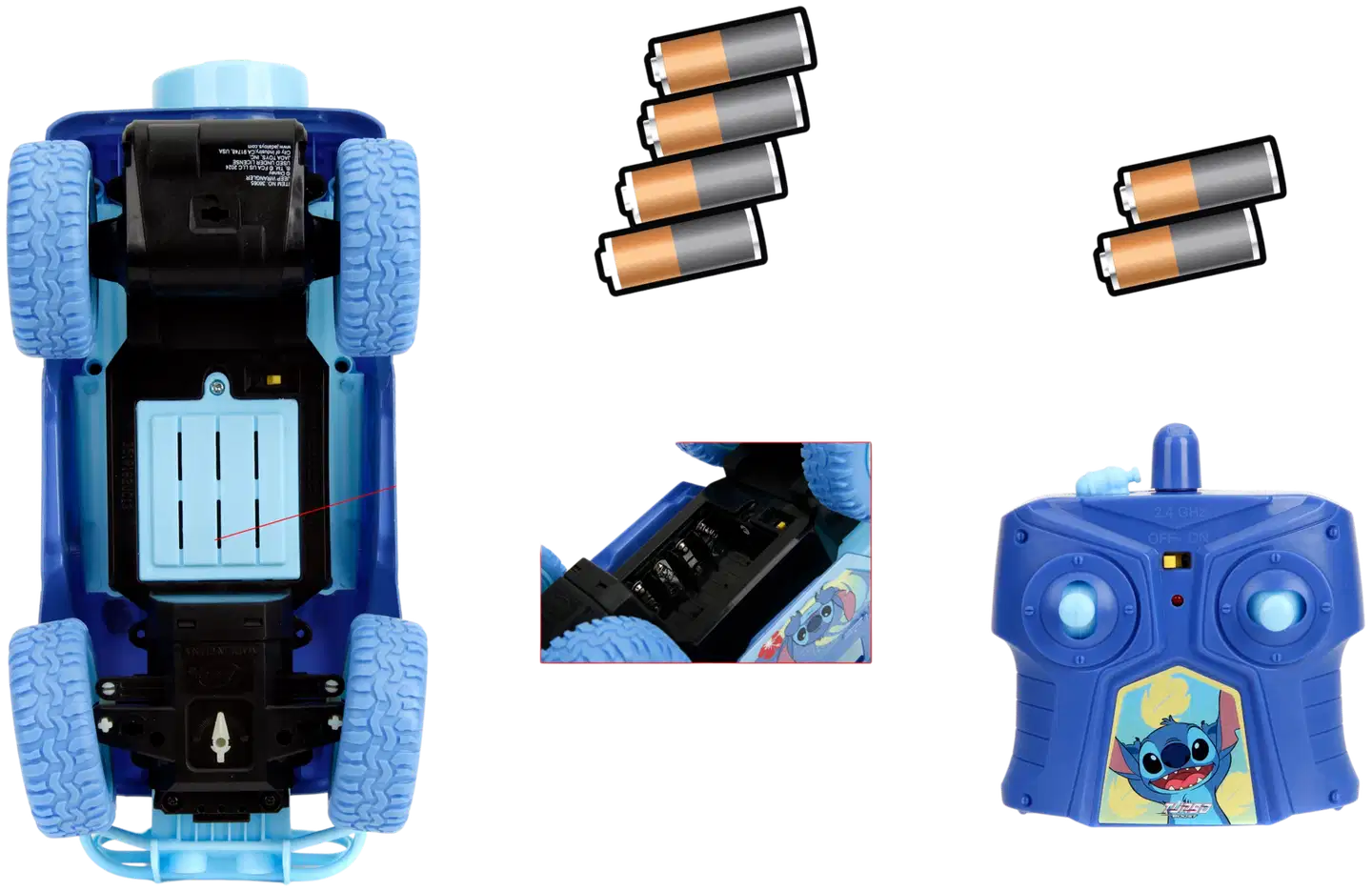 Jada Stitch RC Jeeppi 1:16, 2-kanavainen, 2,4 GHz - 3