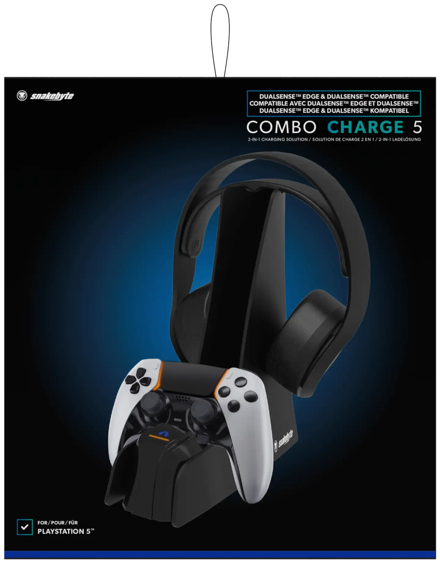 Snakebyte lataustelakka PS5 ohjaimille ja langattomalle pelikuulokkeelle - musta - 3
