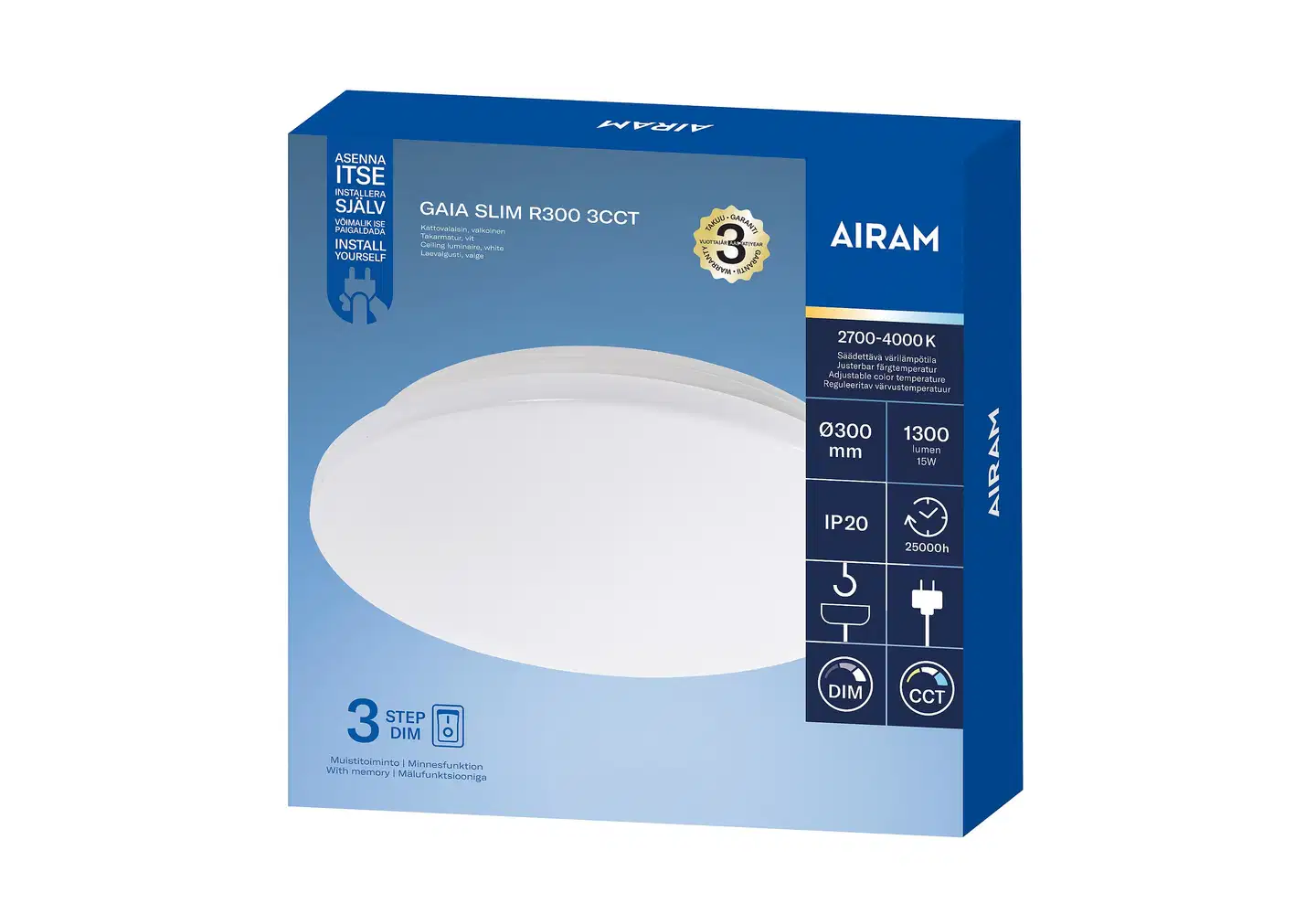 Airam Gaia Slim R300 15W/3CCT 3-STDIM - 4