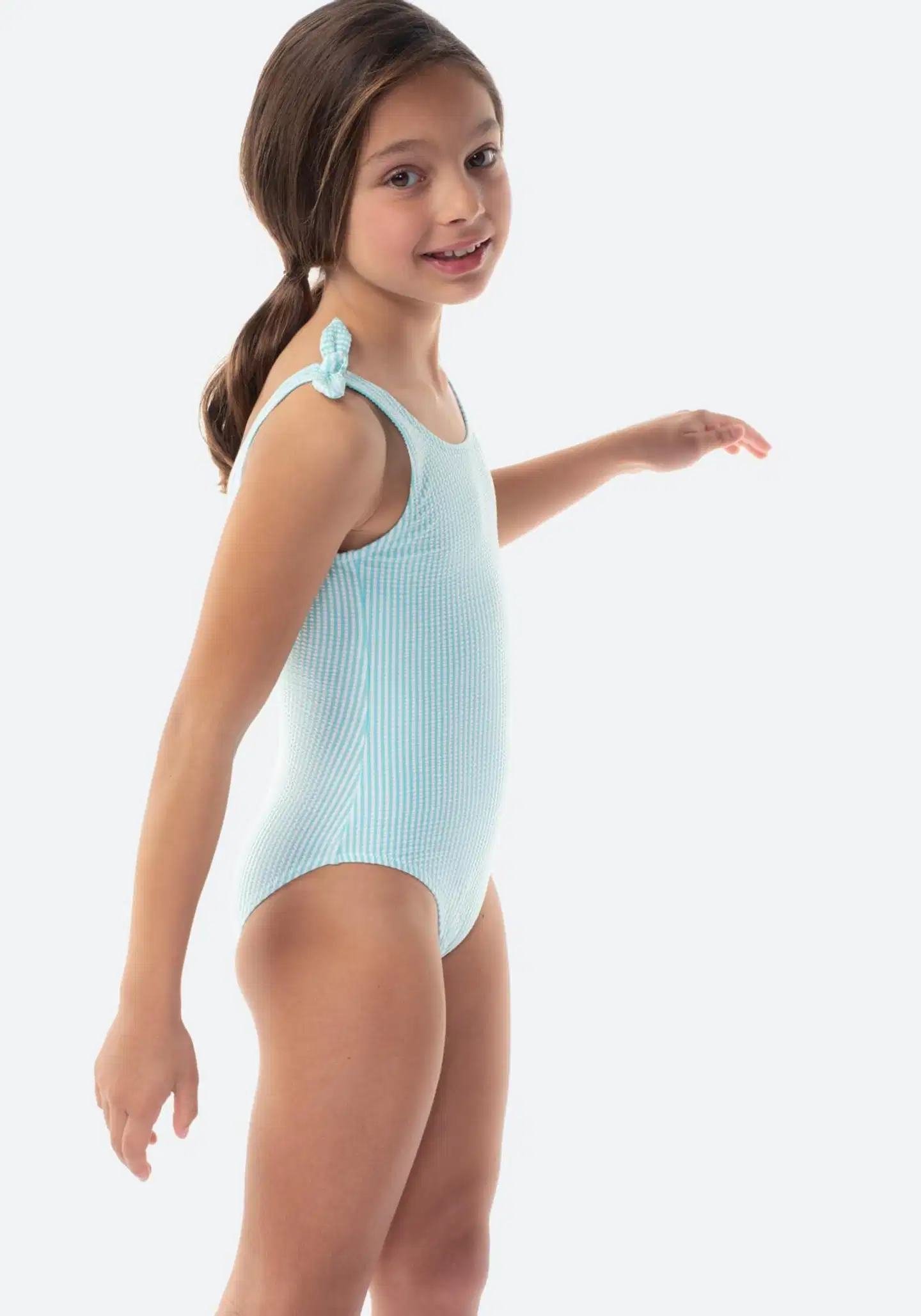 TEX lasten uimapuku solmu raita I276820 - WHITE 1 - 5