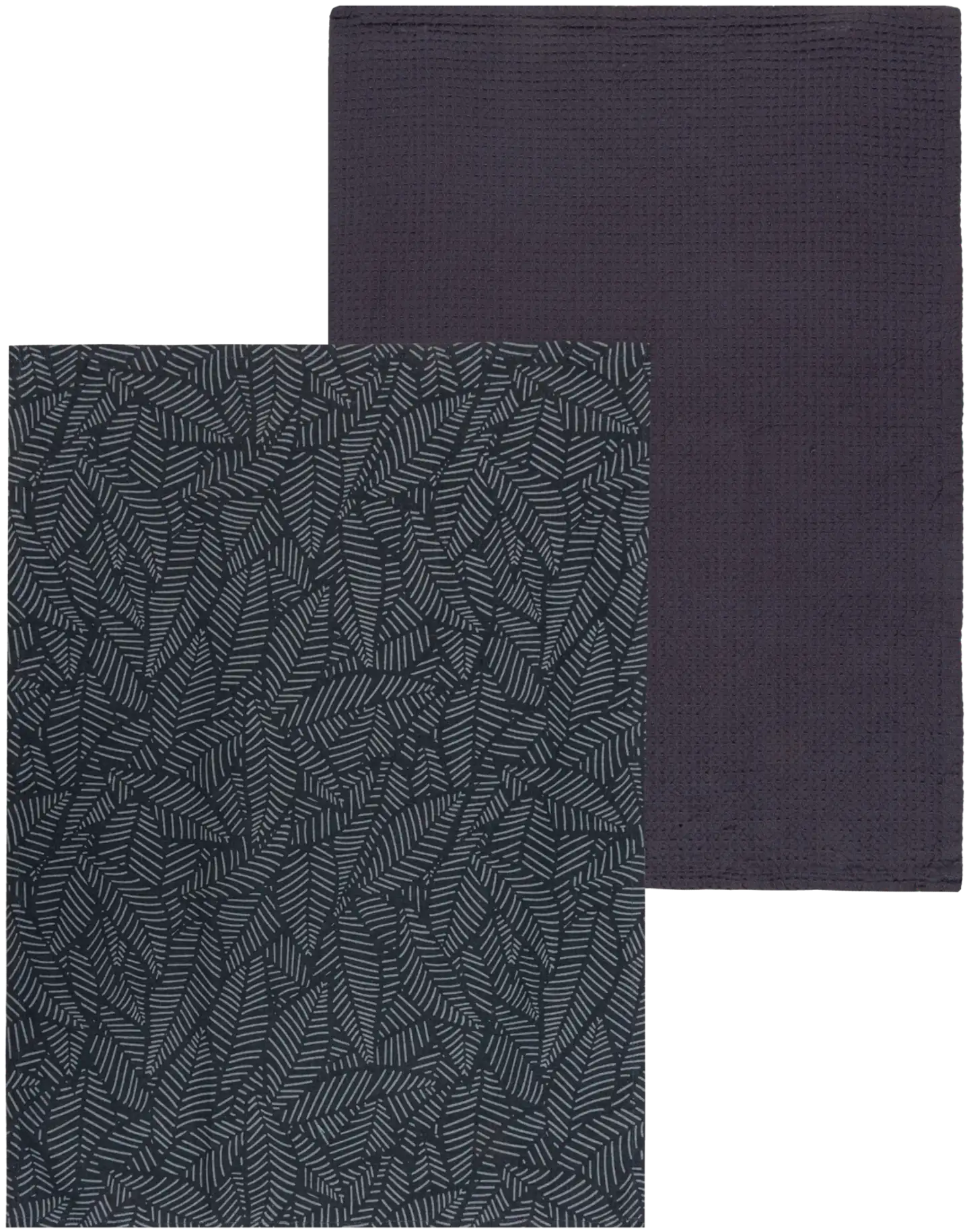 House keittiöpyyhe Outline leaves 2-pack tummanharmaa - 1