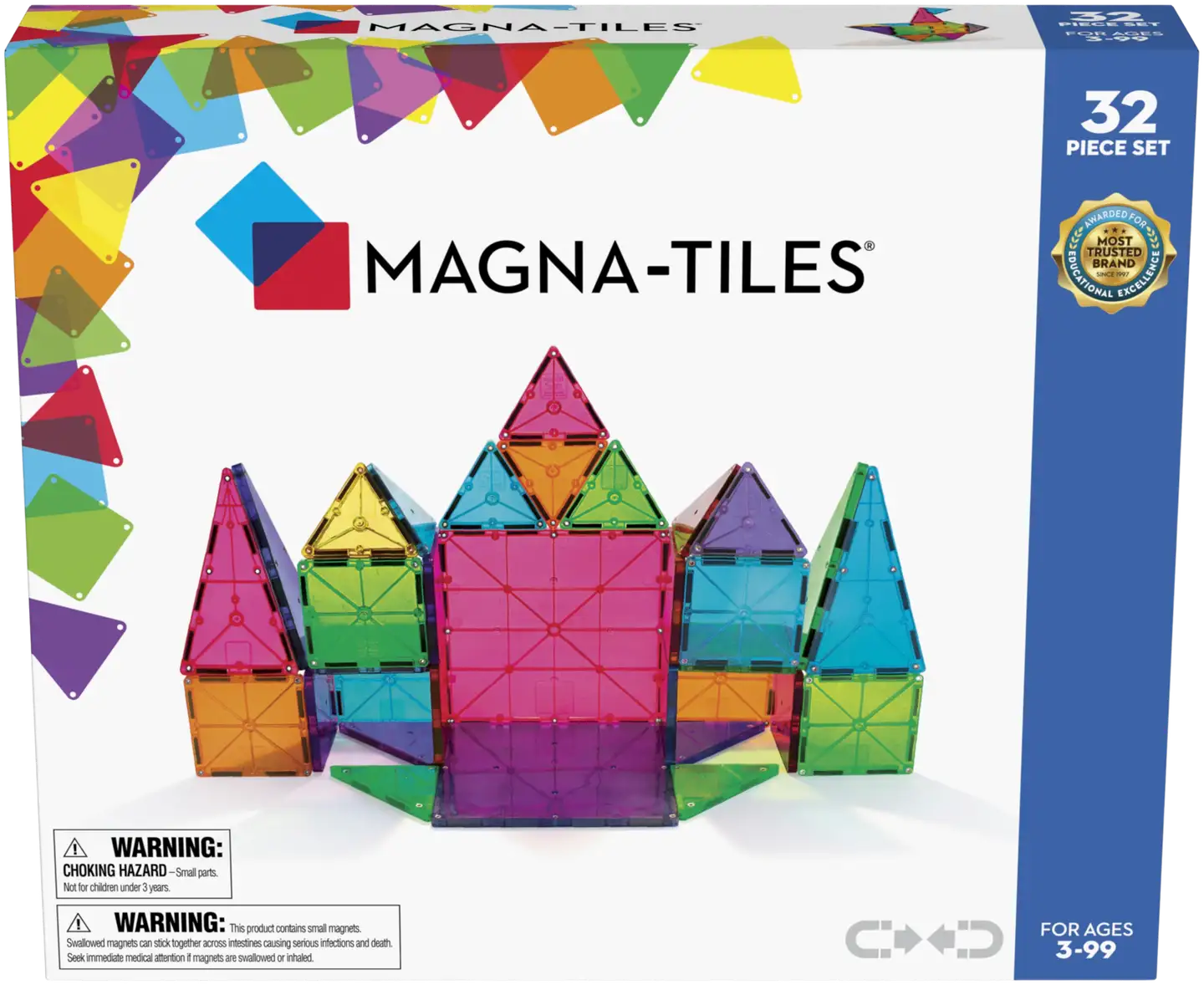 MAGNA-TILES® Clear Colours 32 osaa -magneettirakennussarja - 1