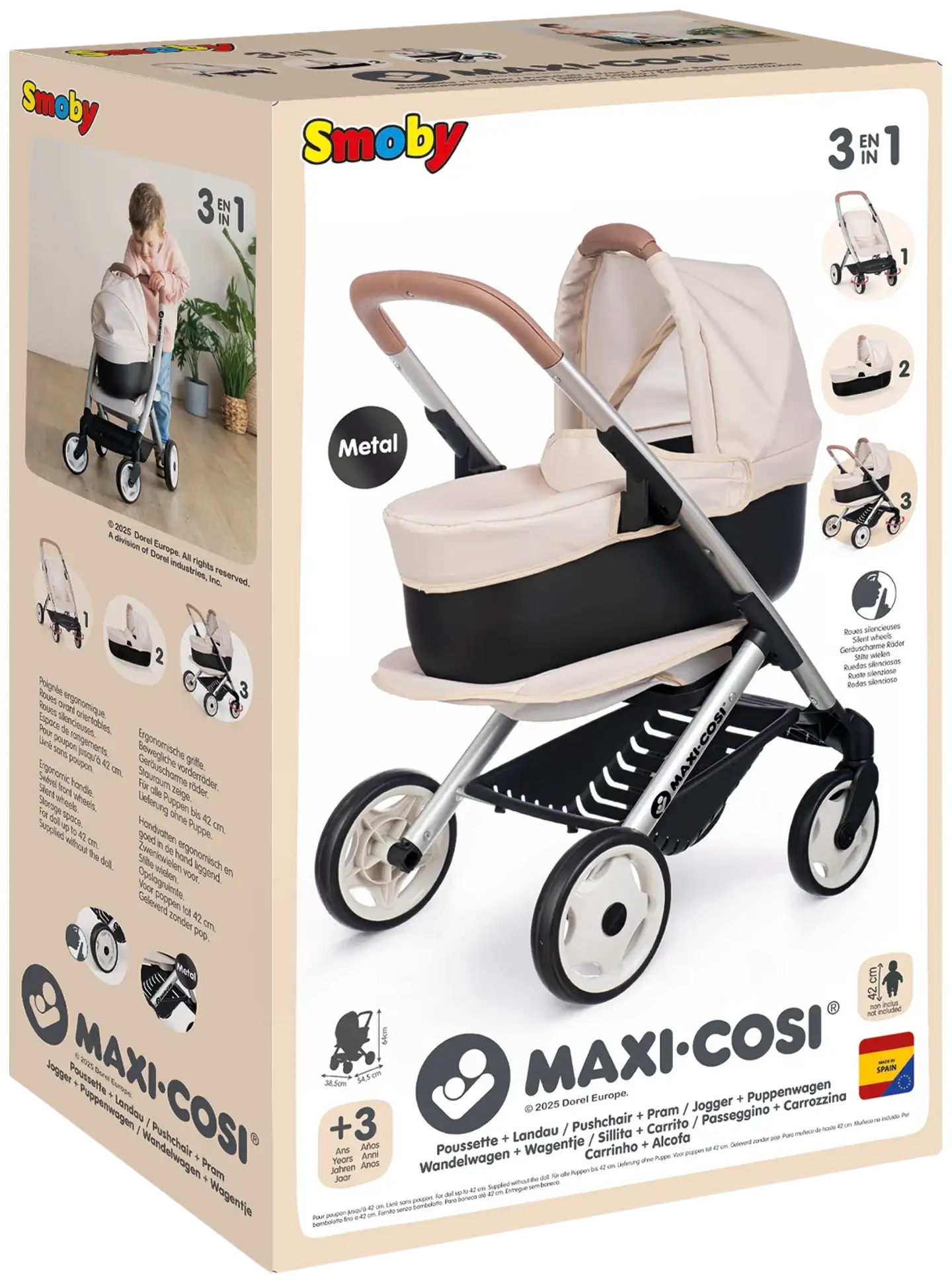 Smoby Maxi-Cosi 3in1 Nukenvaunut: vaunut, rattaat ja kantokoppa - 3