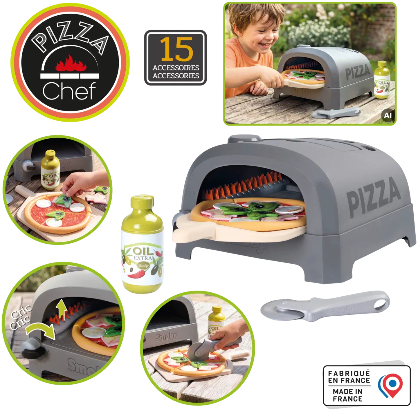 Smoby - Pizzauuni, leikkisetti - 1