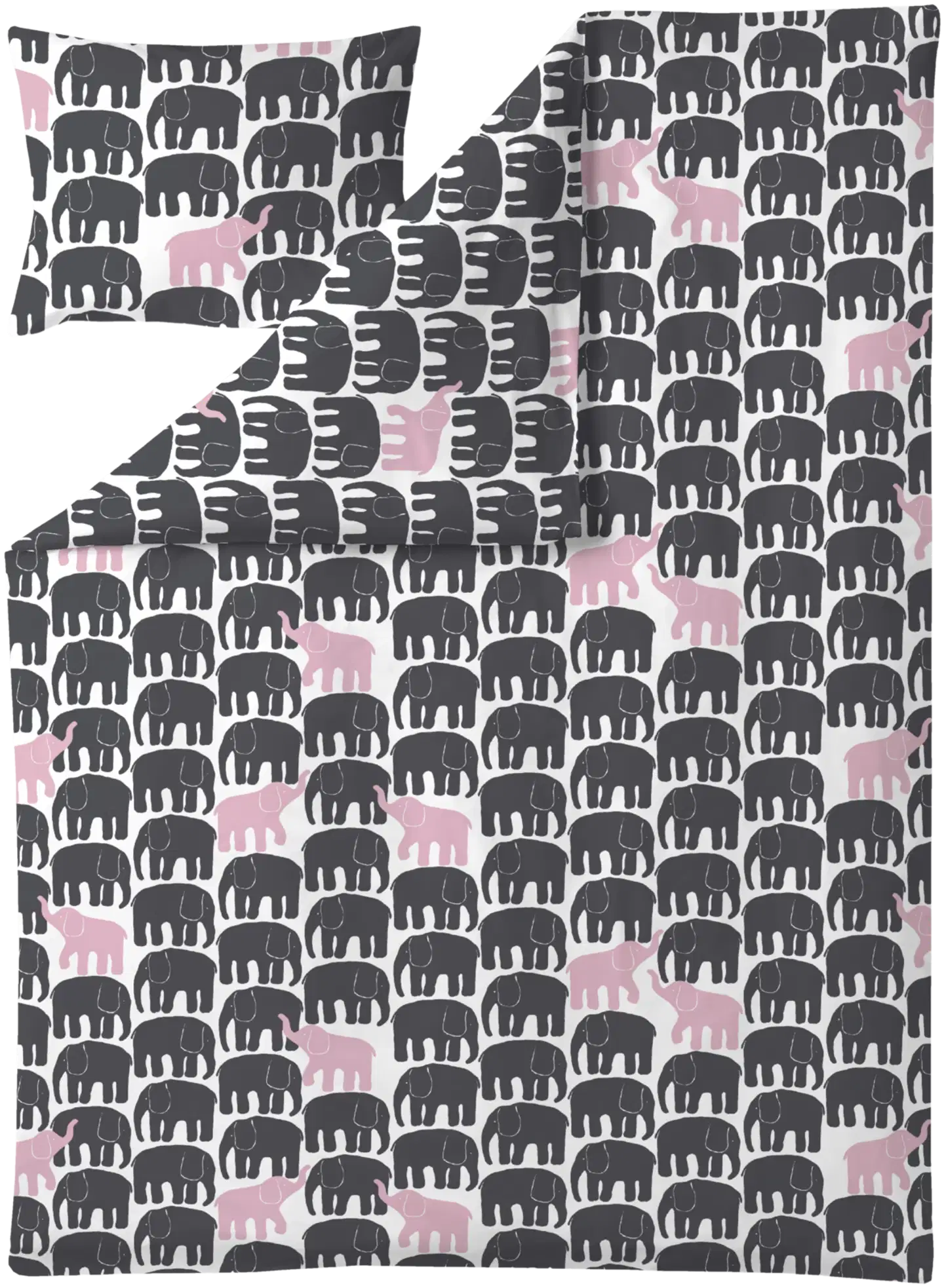 Finlayson pussilakanasetti Elefantti Vapaa 150X210 harmaa-vaal.punainen - 1