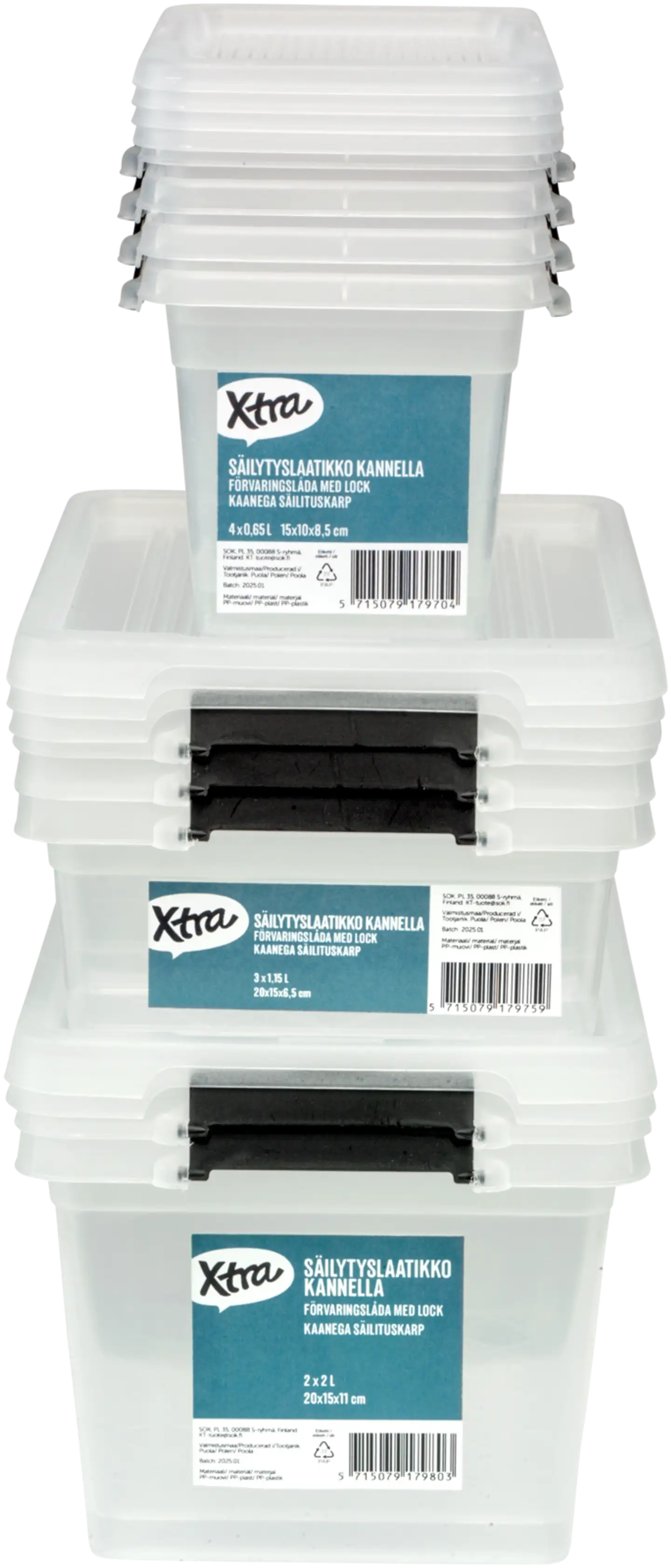 Xtra säilytyslaatikko 1,15 l 3 kpl - 6