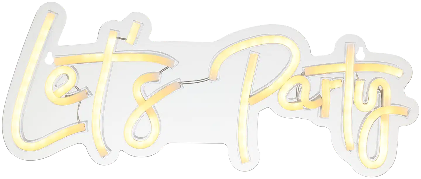 Brilliant AG LED-seinävalaisin Neon-Tales Let's Party, 36 cm, läpinäkyvä