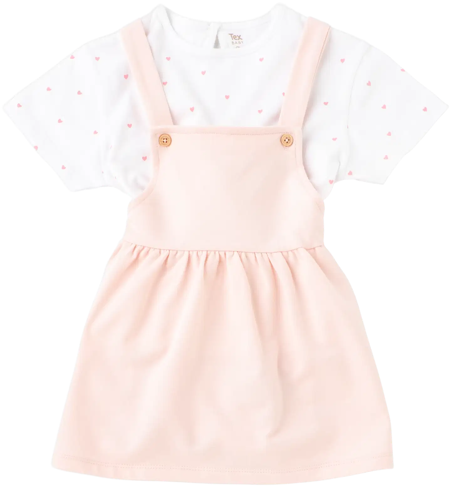 TEX BABY vauvojen setti liivimekko ja t-paita I274071 - PINK LIGHT 2 - 1