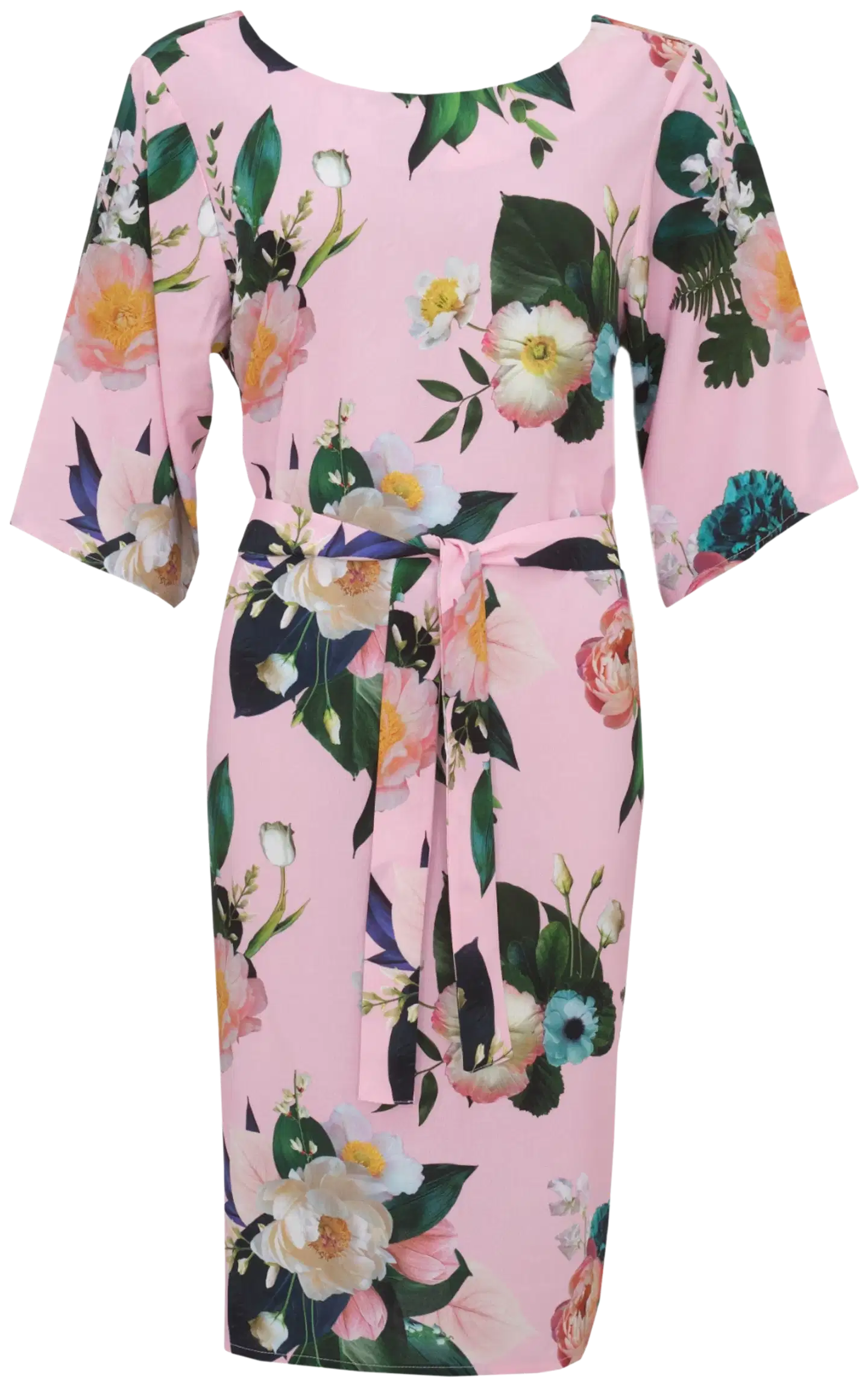 Garden by Uhana naisten Petal kukallinen mekko, väljä istuvuus, vajaalla hihanpituudella - Mids light pink - 1