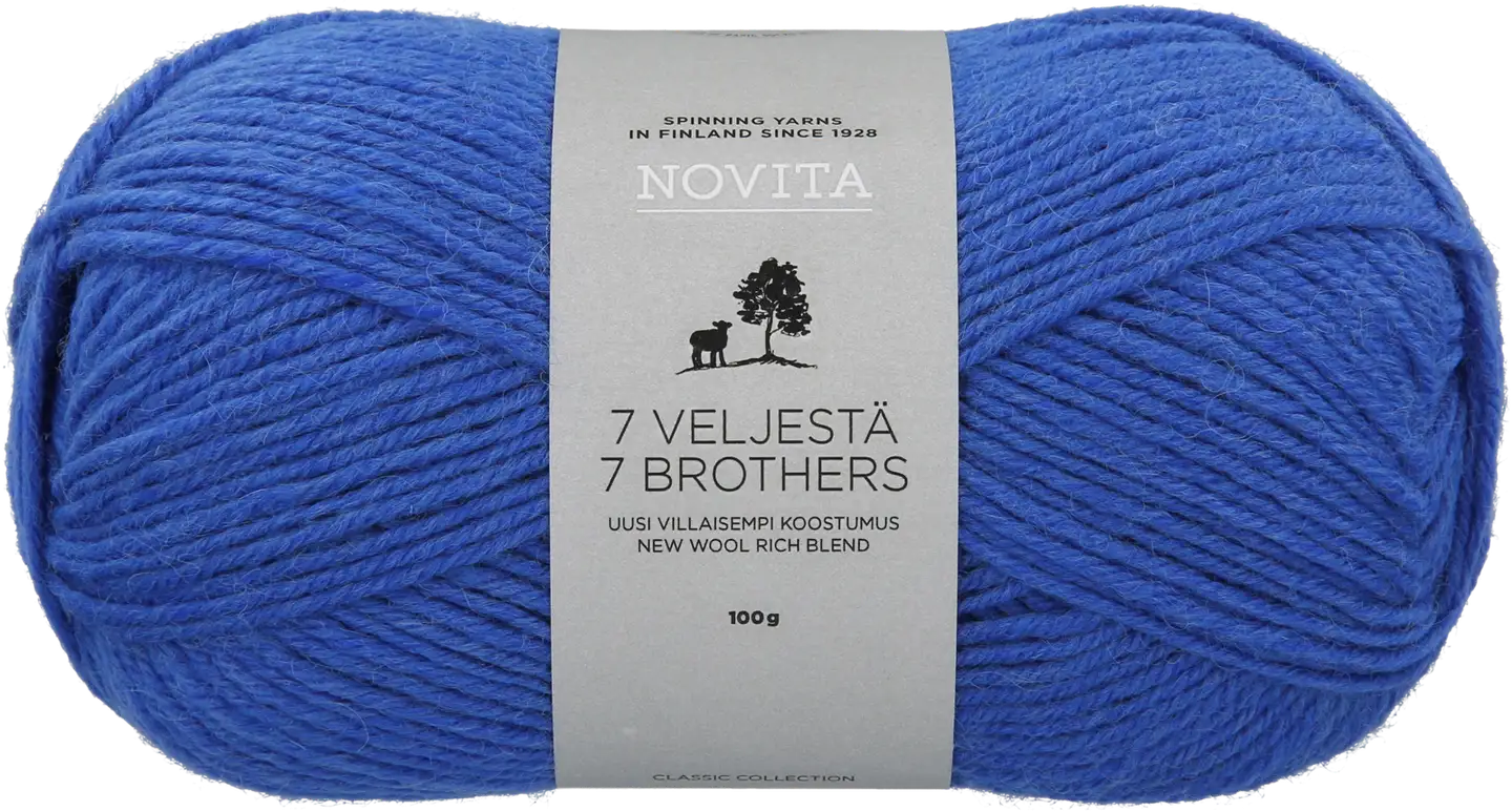 Novita lanka 7 Veljestä 100 g lobelia 136 - 1