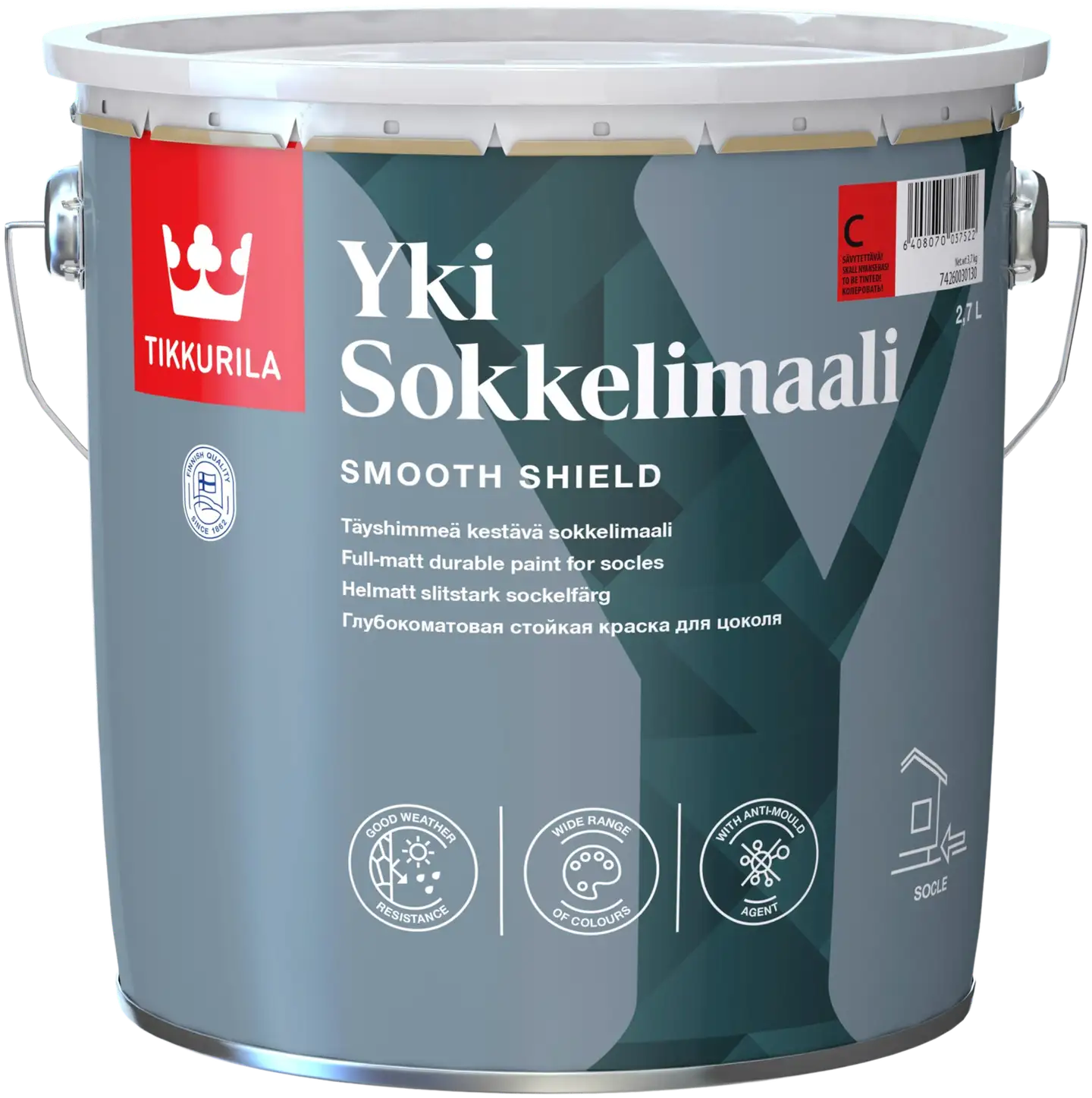 Tikkurila Yki sokkelimaali 2,7l A valkoinen sävytettävissä täyshimmeä