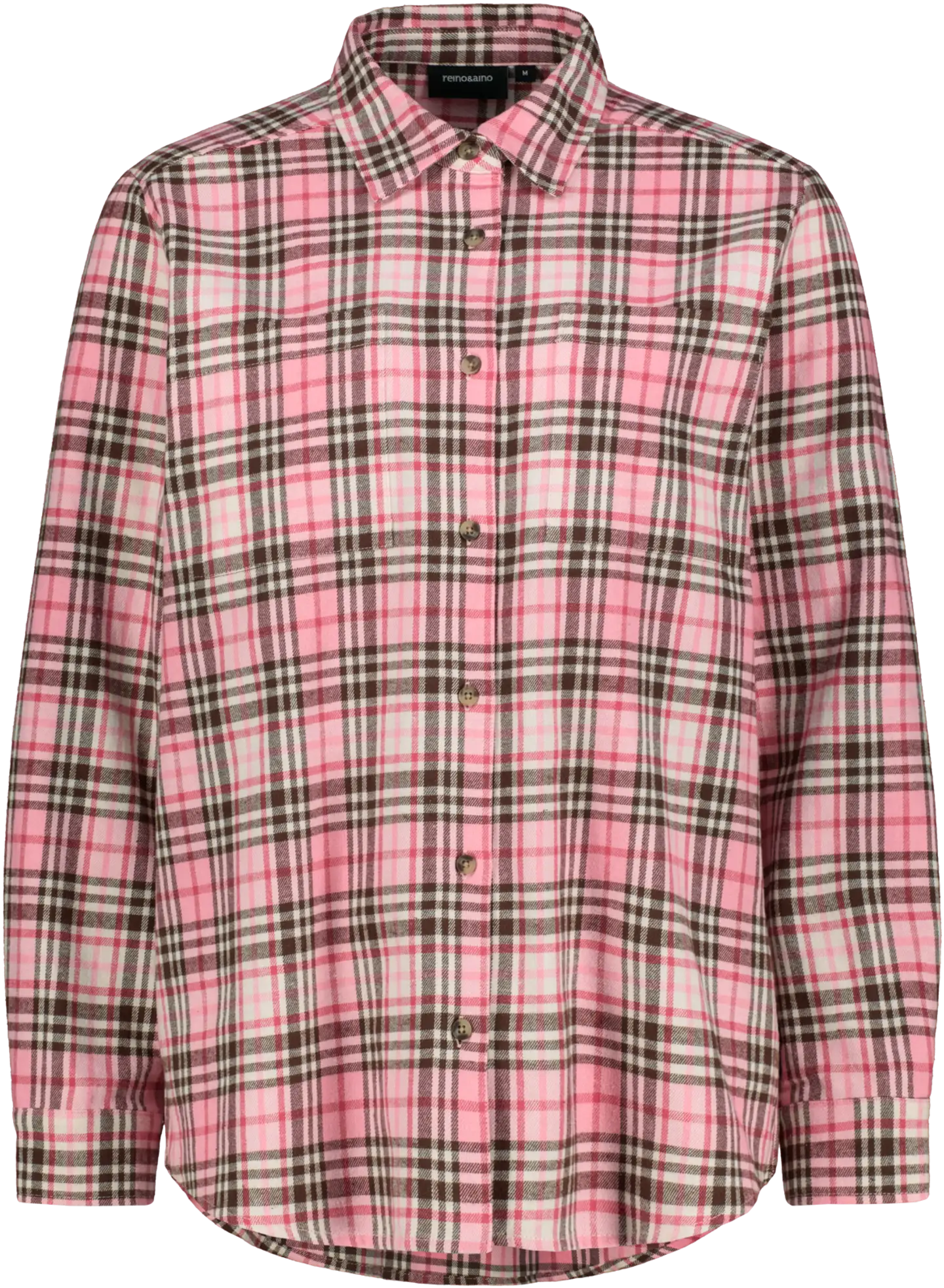 Reino&Aino naisten flanellipaita - pink check - 1
